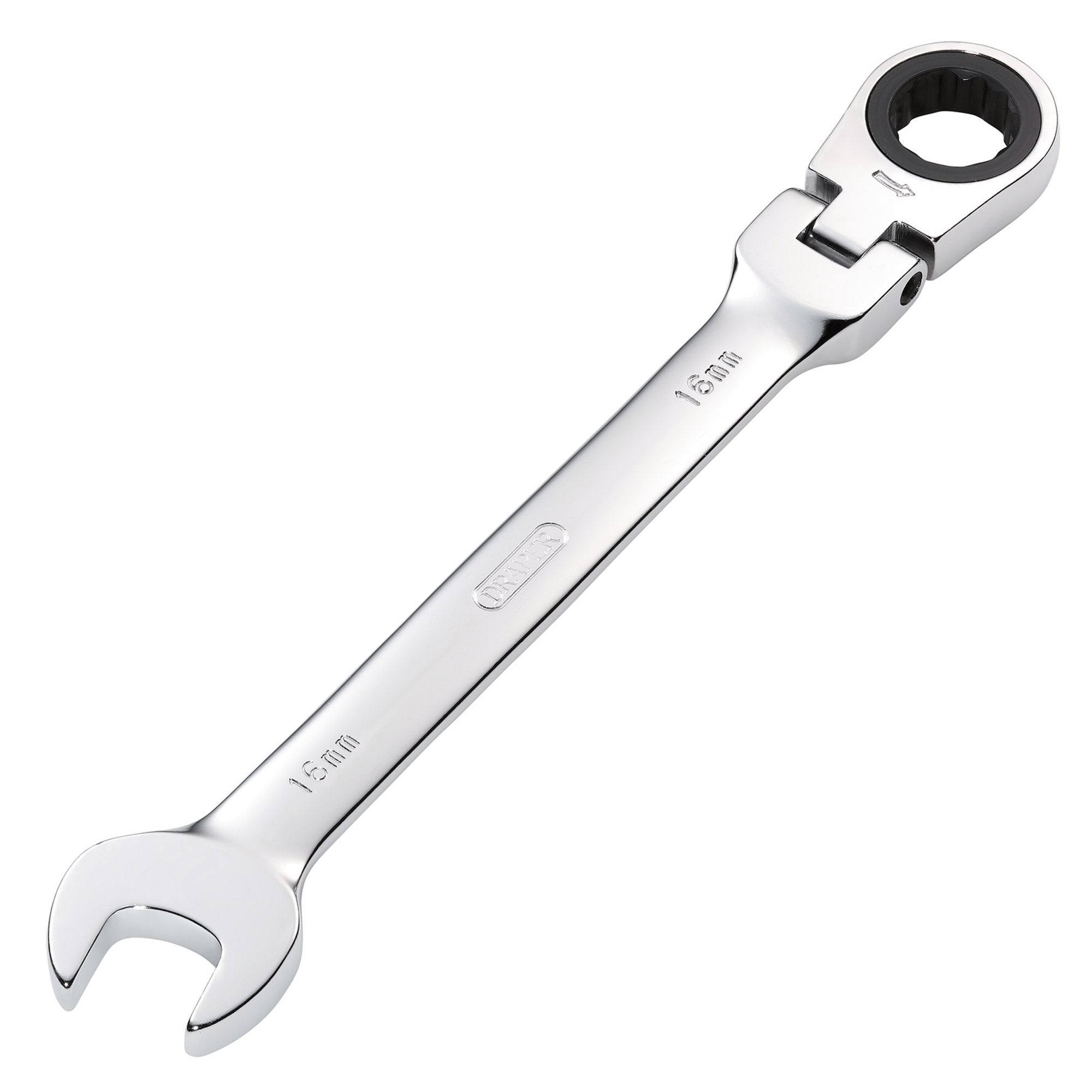 Draper-HI-TORQ®-Metric-Flexible-Head-Ratcheting-Combination-Spanner,-16mm