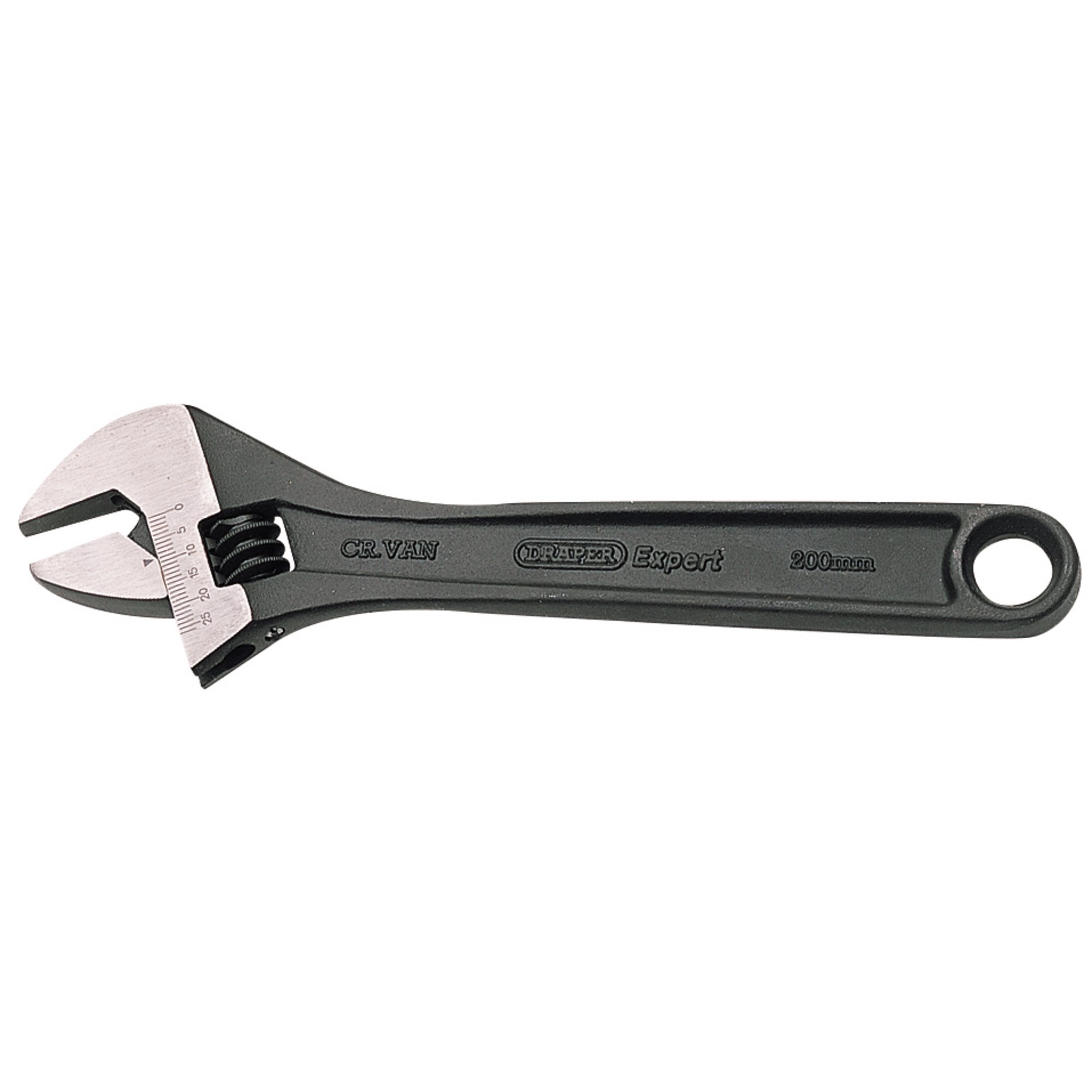 Draper-Expert-Crescent-Type-Adjustable-Wrench-with-Phosphate-Finish,-200mm,-29mm