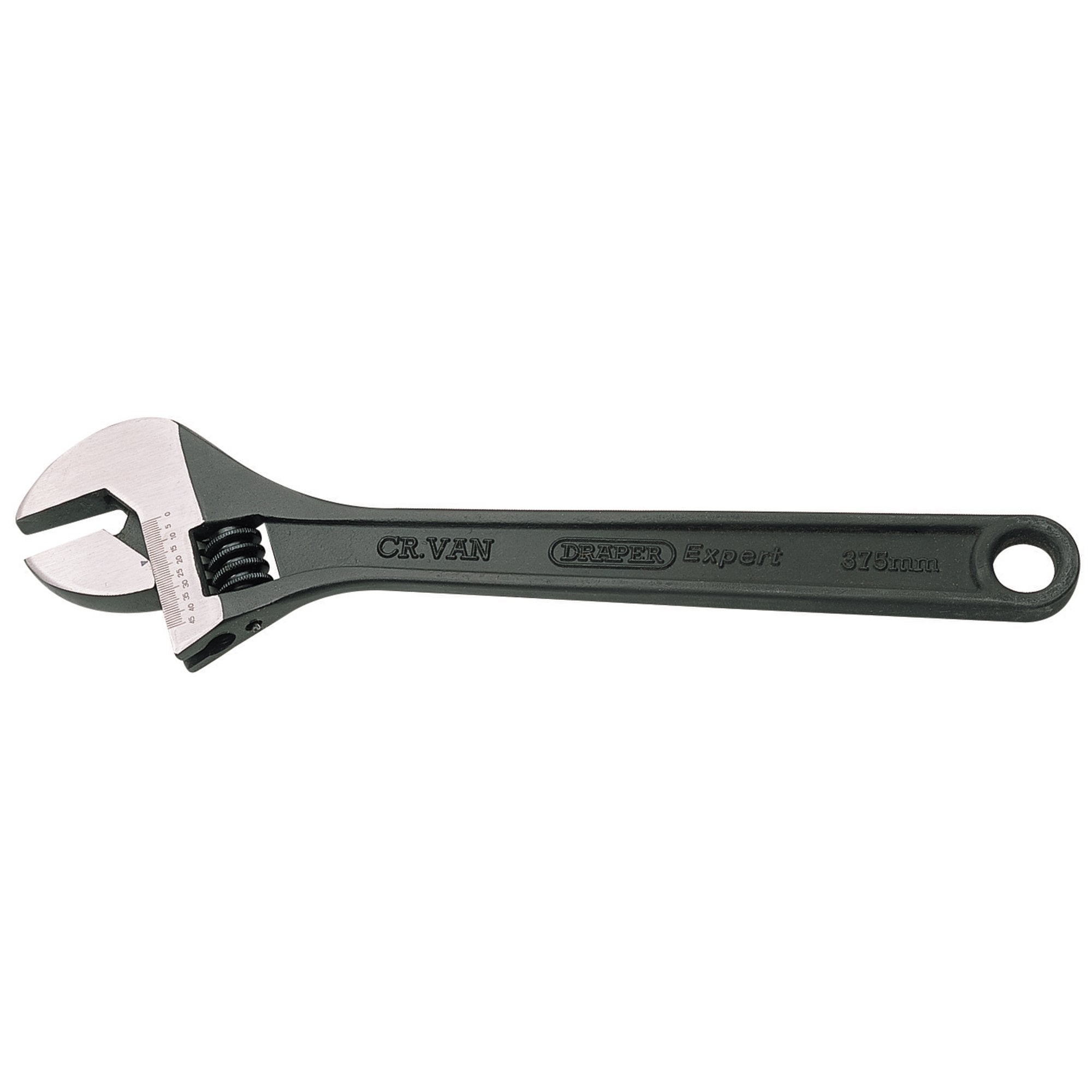 Draper-Expert-Crescent-Type-Adjustable-Wrench-with-Phosphate-Finish,-375mm,-45mm