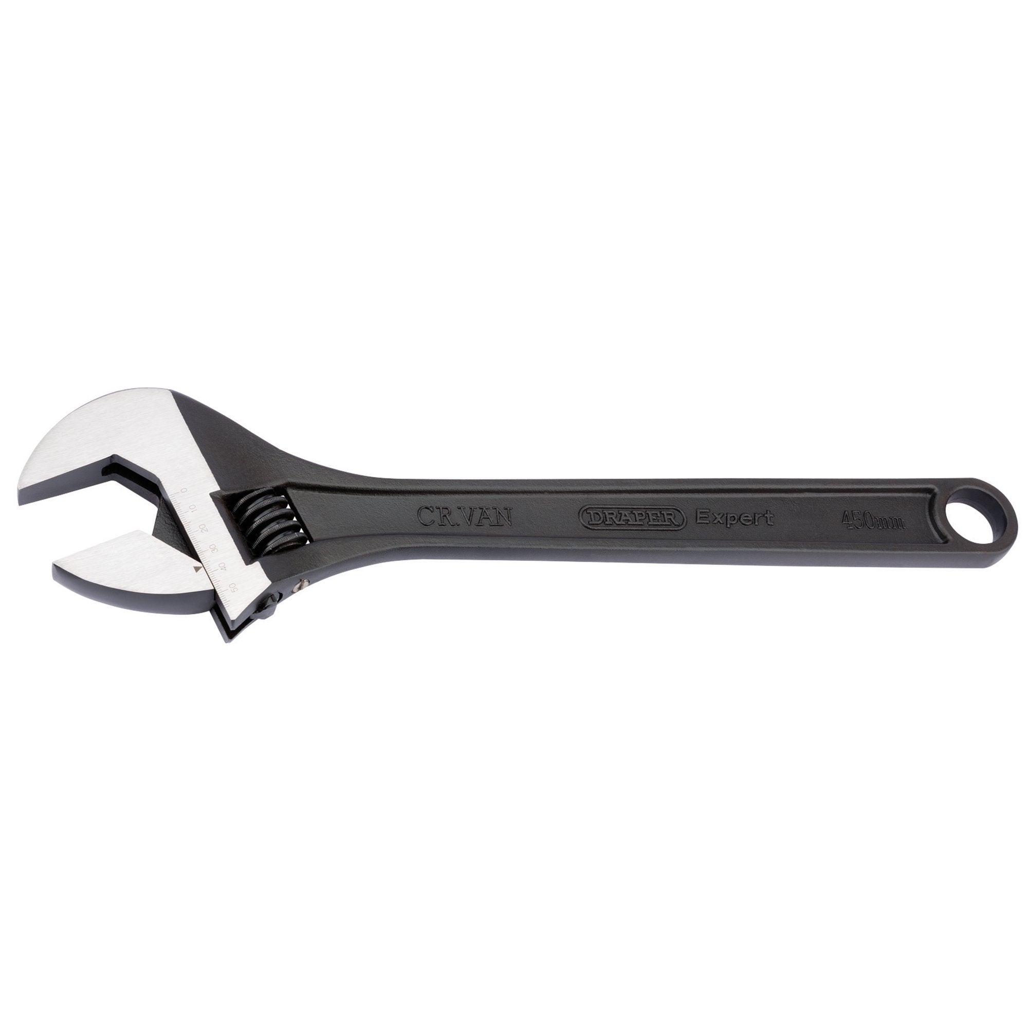 Draper-Expert-Crescent-Type-Adjustable-Wrench-with-Phosphate-Finish,-450mm,-57mm