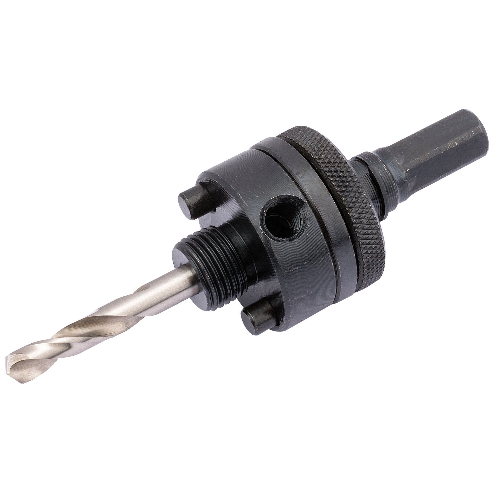 Locking-Hex.-Shank-Holesaw-Arbor-with-HSS-Pilot-Drill-for-Holesaws-32---210mm,-7/16"-Thread