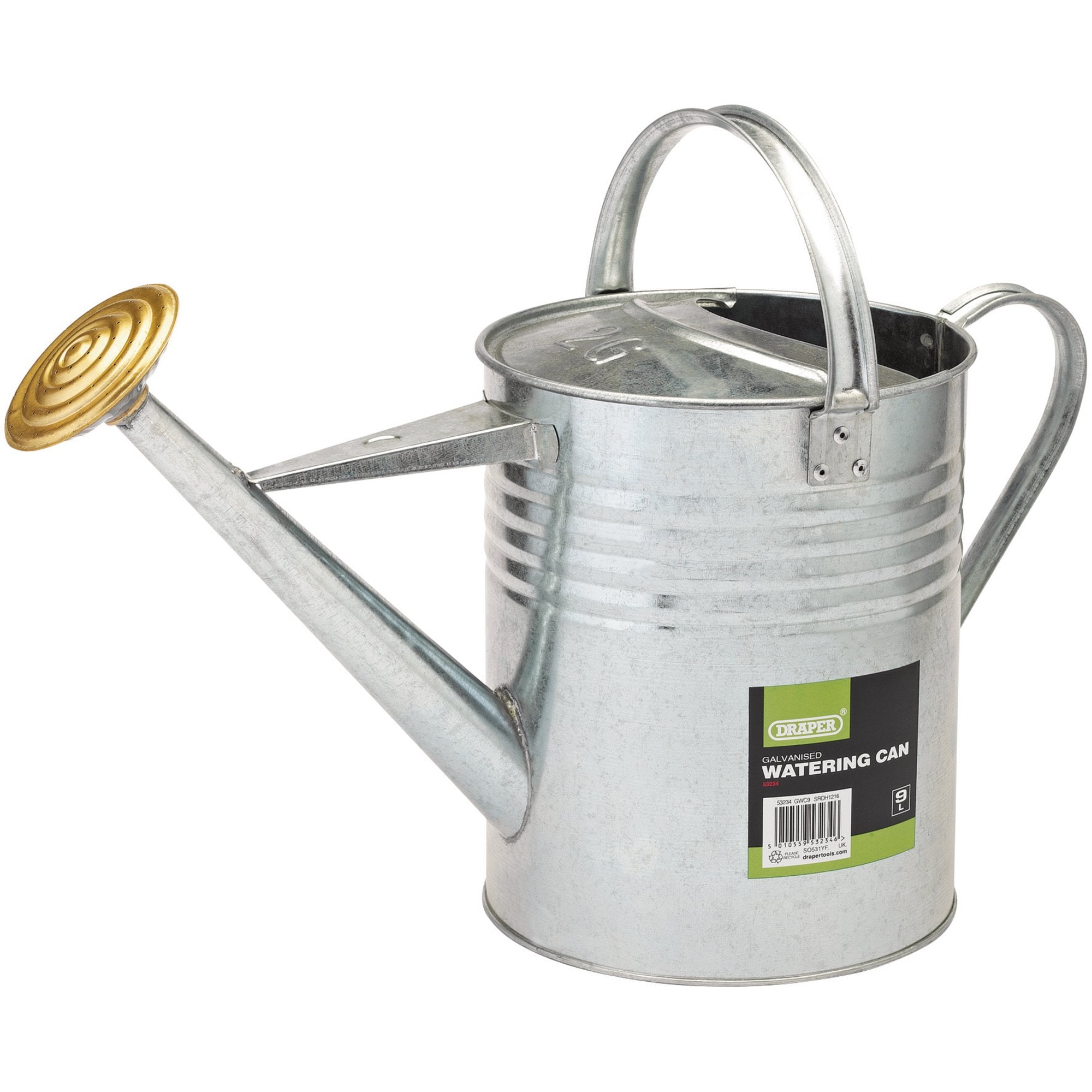 Galvanised-Watering-Can,-9L