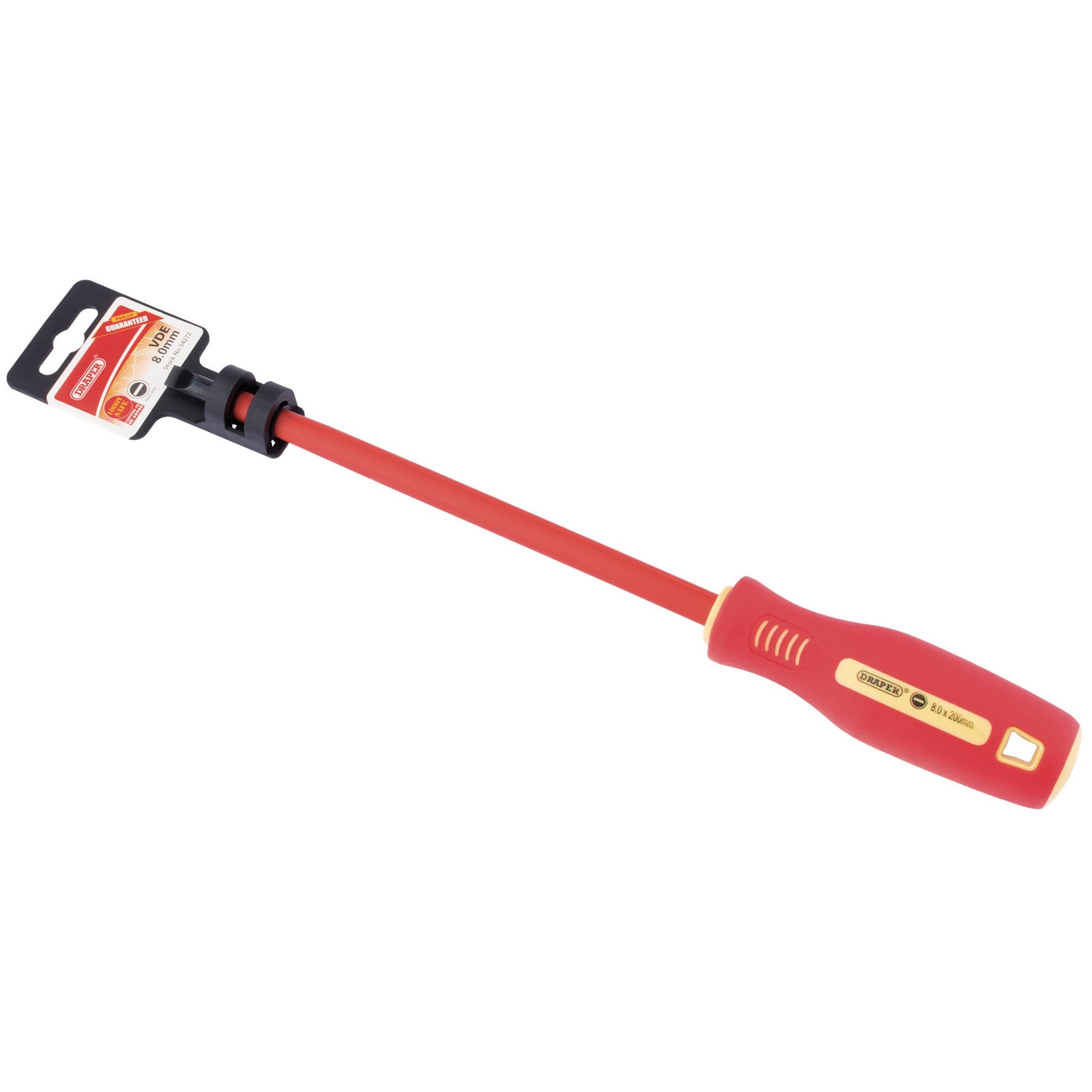 Fully-Insulated-Plain-Slot-Screwdriver,-8-x-200mm