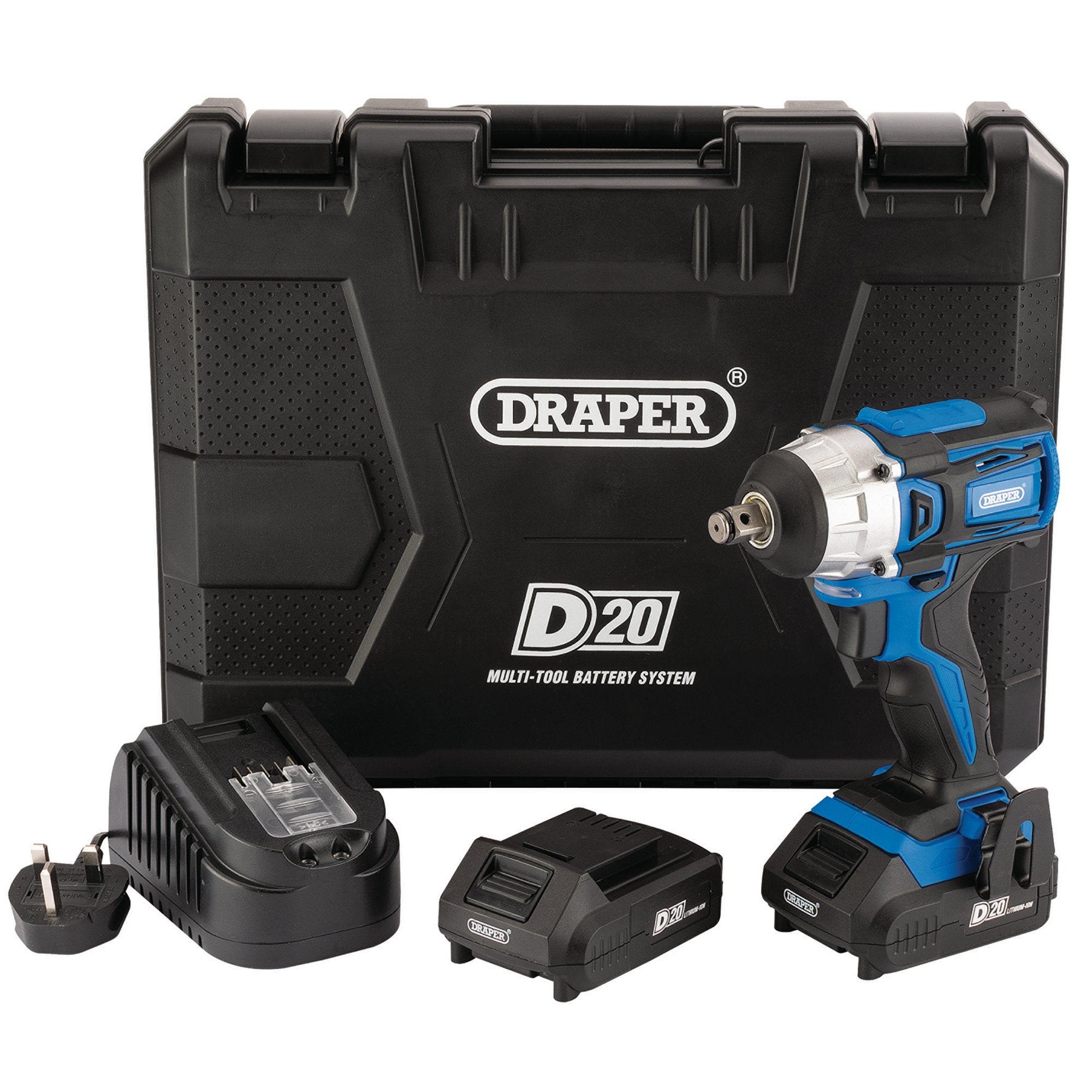 D20-20V-Brushless-Impact-Wrench,-1/2"-Sq.-Dr.,-250Nm,-2-x-2.0Ah-Batteries,-1-x-Charger