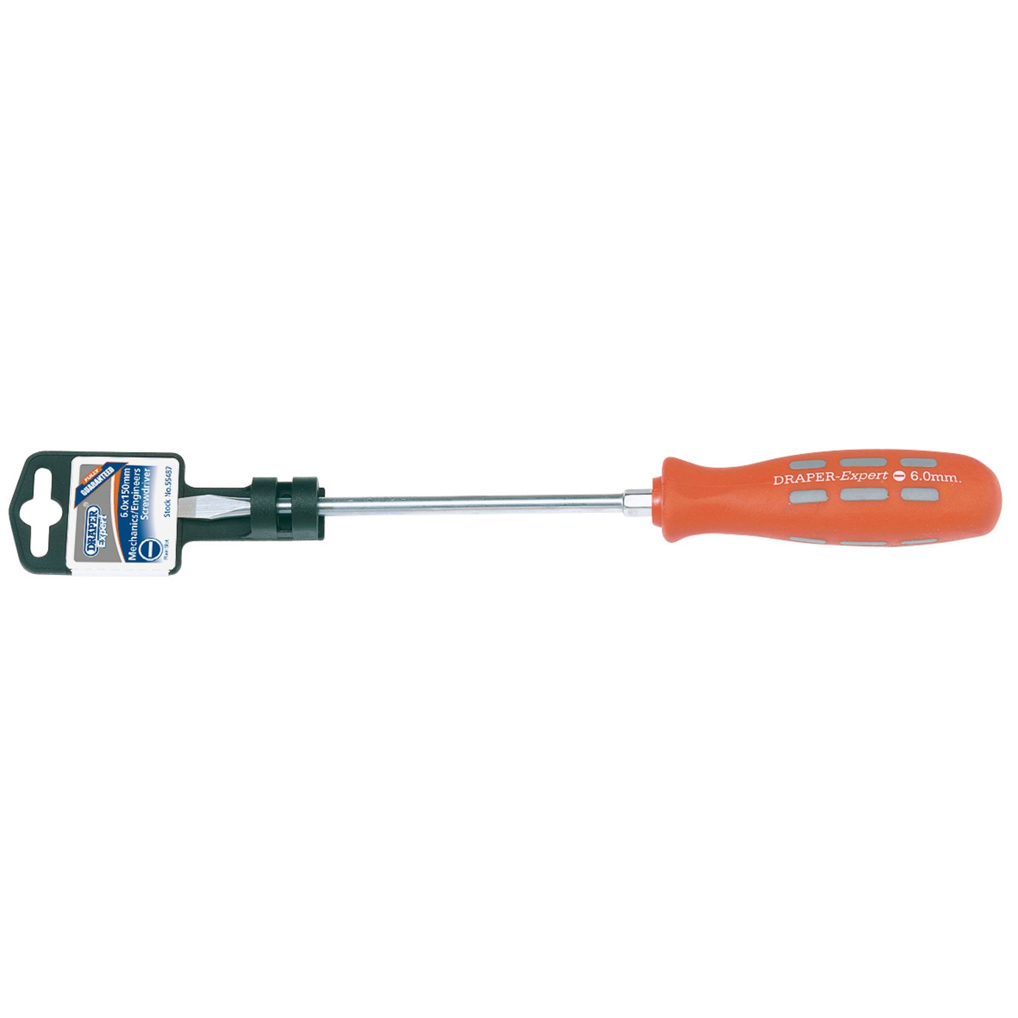 Plain-Slot-Flared-Tip-Mechanics-Screwdriver,-6-x-150mm