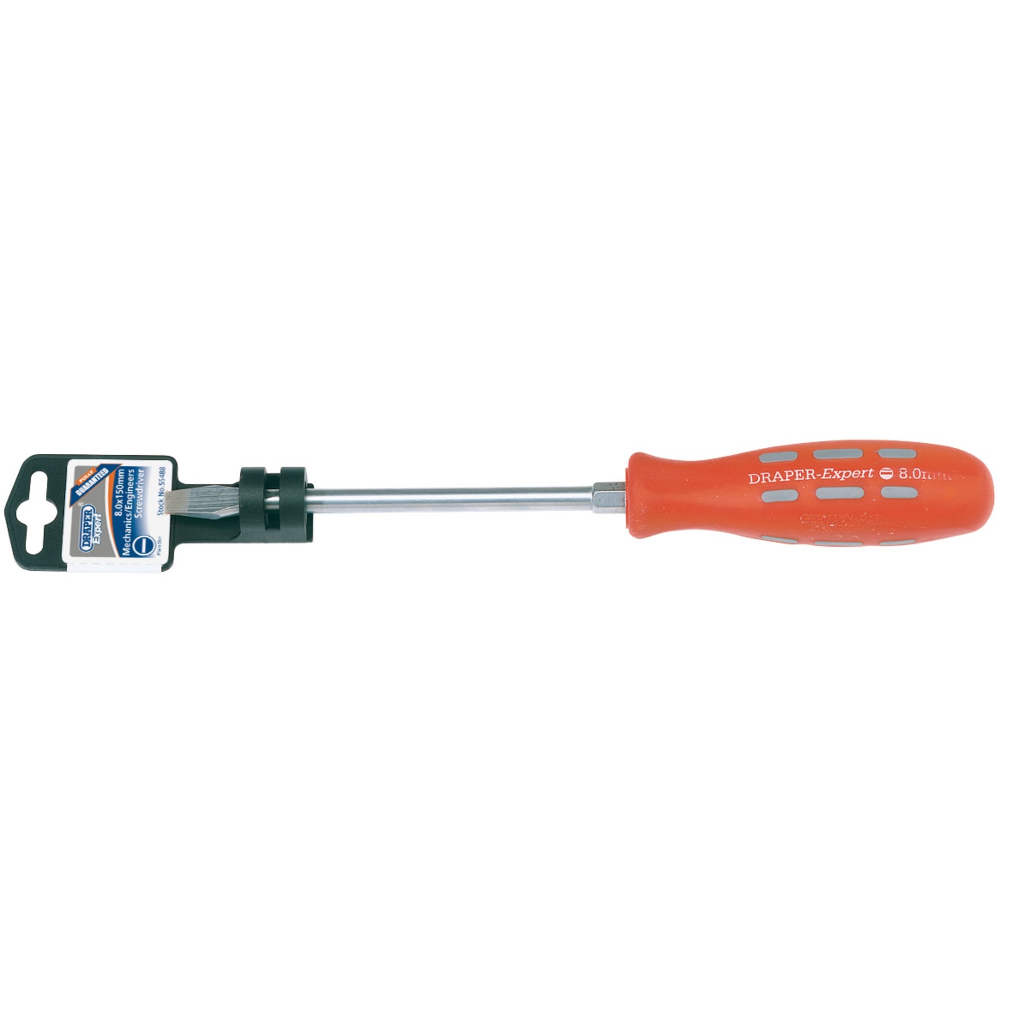 Plain-Slot-Flared-Tip-Mechanics-Screwdriver,-8-x-150mm