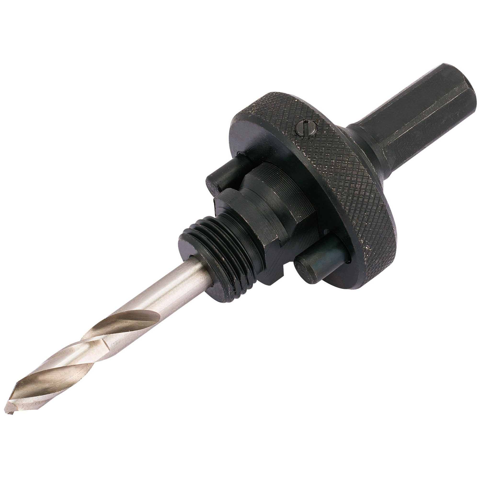 Quick-Release-Hex.-Shank-Holesaw-Arbor-with-HSS-Pilot-Drill-for-Holesaws-32---210mm,-7/16"-Thread
