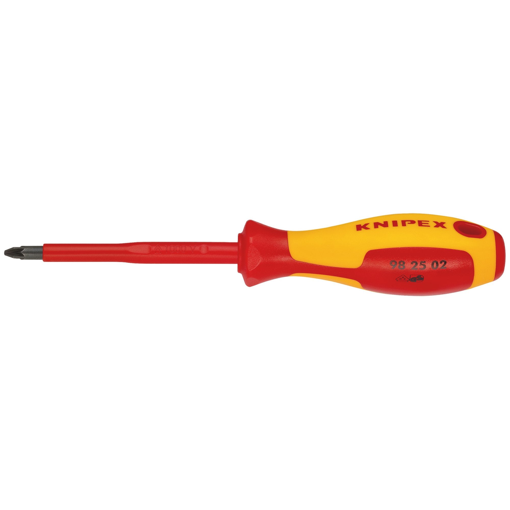 KNIPEX-98-25-02-VDE-Insulated-Pozidriv®-Screwdriver,-PZ2-x-100mm