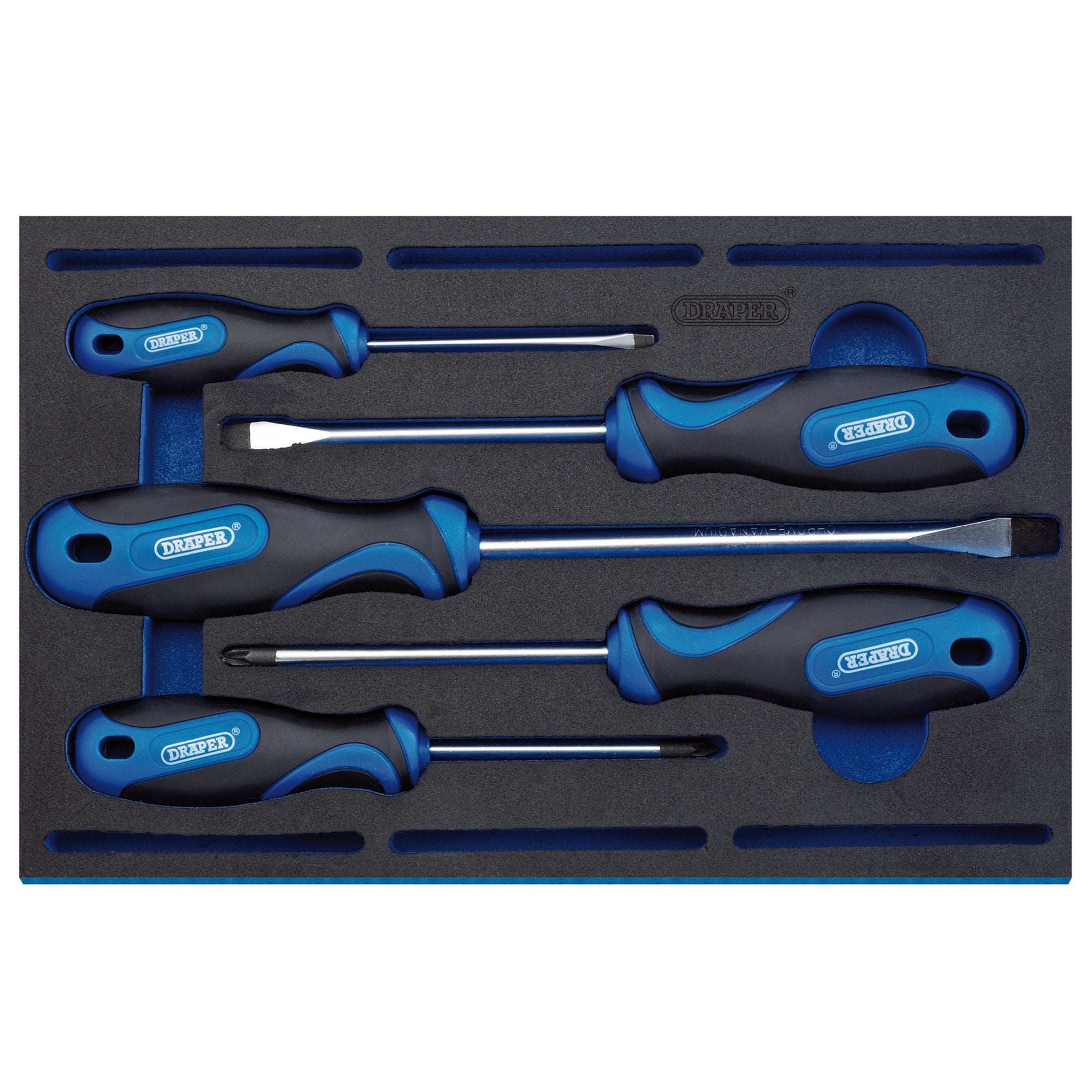 Soft-Grip-Screwdriver-Set-in-1/4-Drawer-EVA-Insert-Tray-(5-Piece)