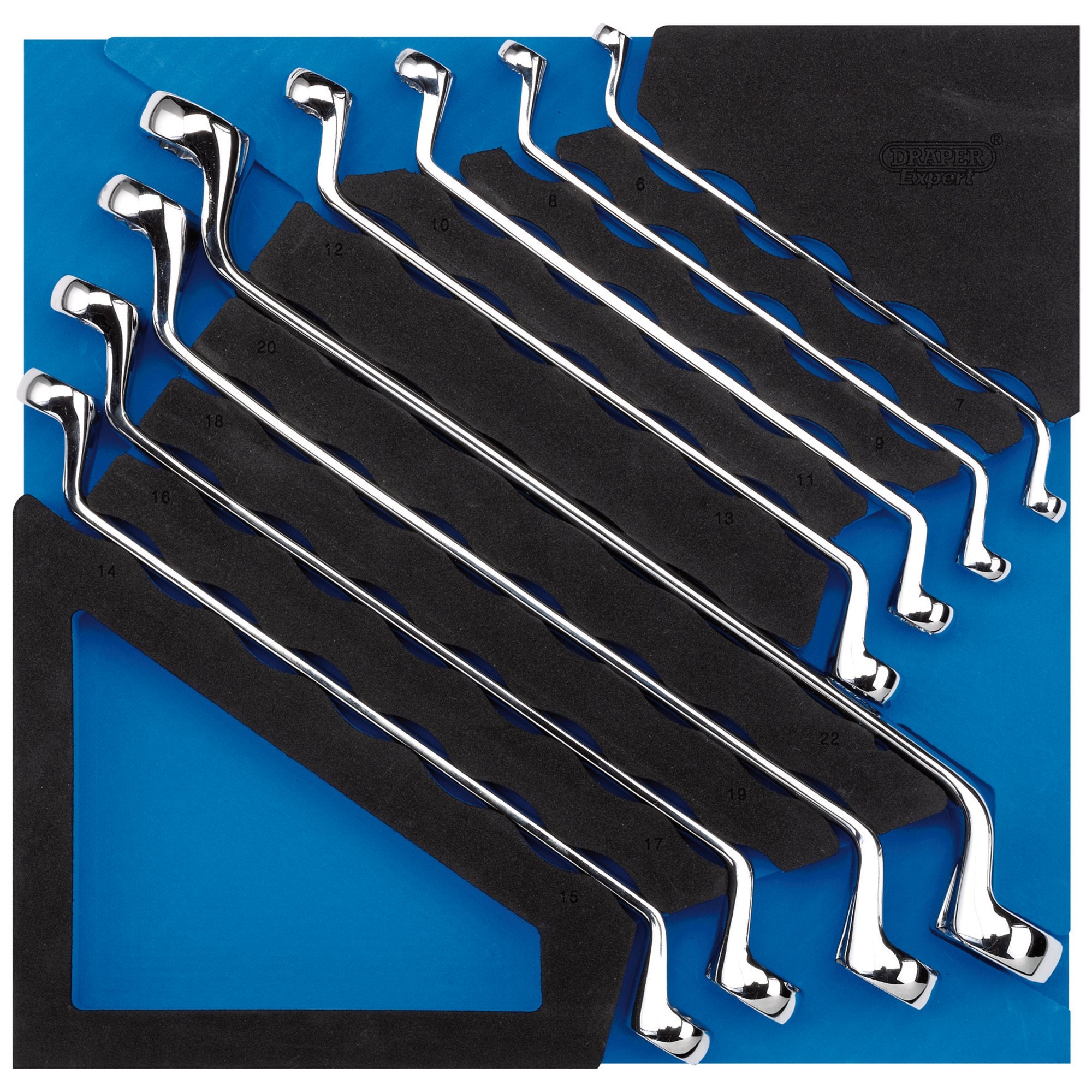 Draper-Expert-Ring-Spanner-Set-in-1/2-Drawer-EVA-Insert-Tray-(8-Piece)