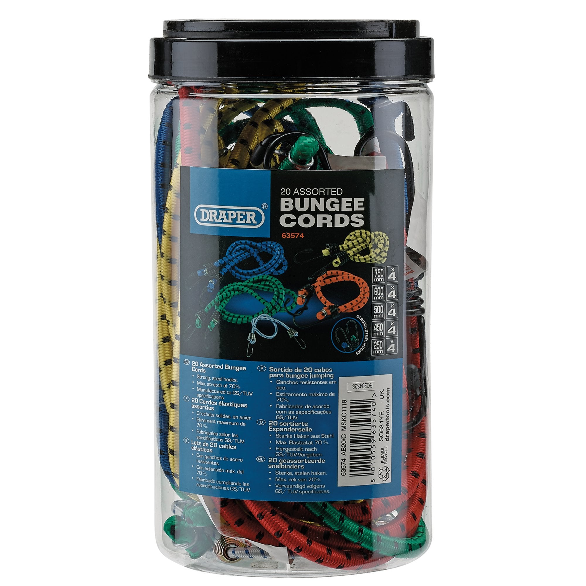 Assorted-Bungee-Cords-(Pack-of-20)