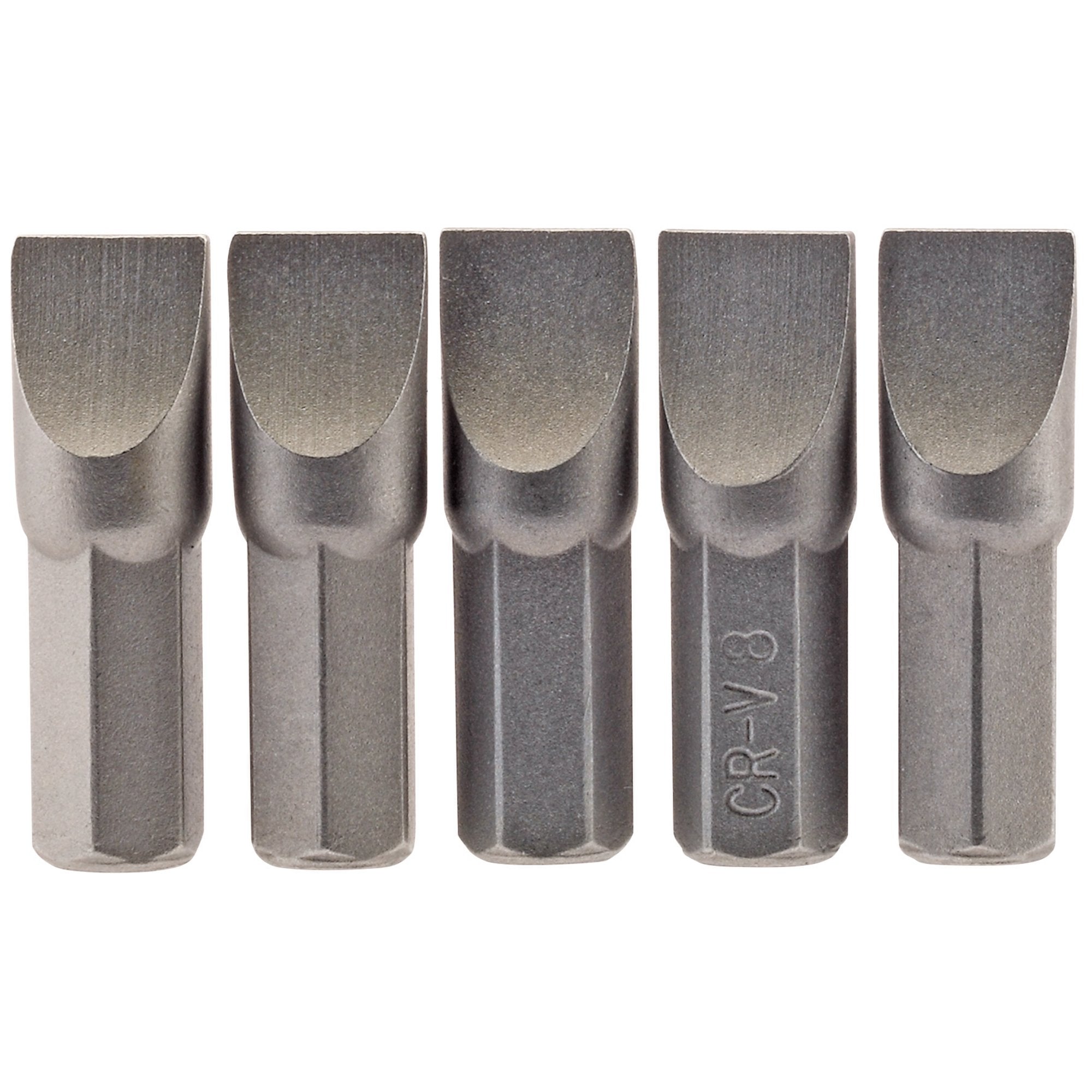 Plain-Slot-Insert-Bit,-8.0mm,-1/4"-Hex,-25mm-Long-(Pack-of-5)