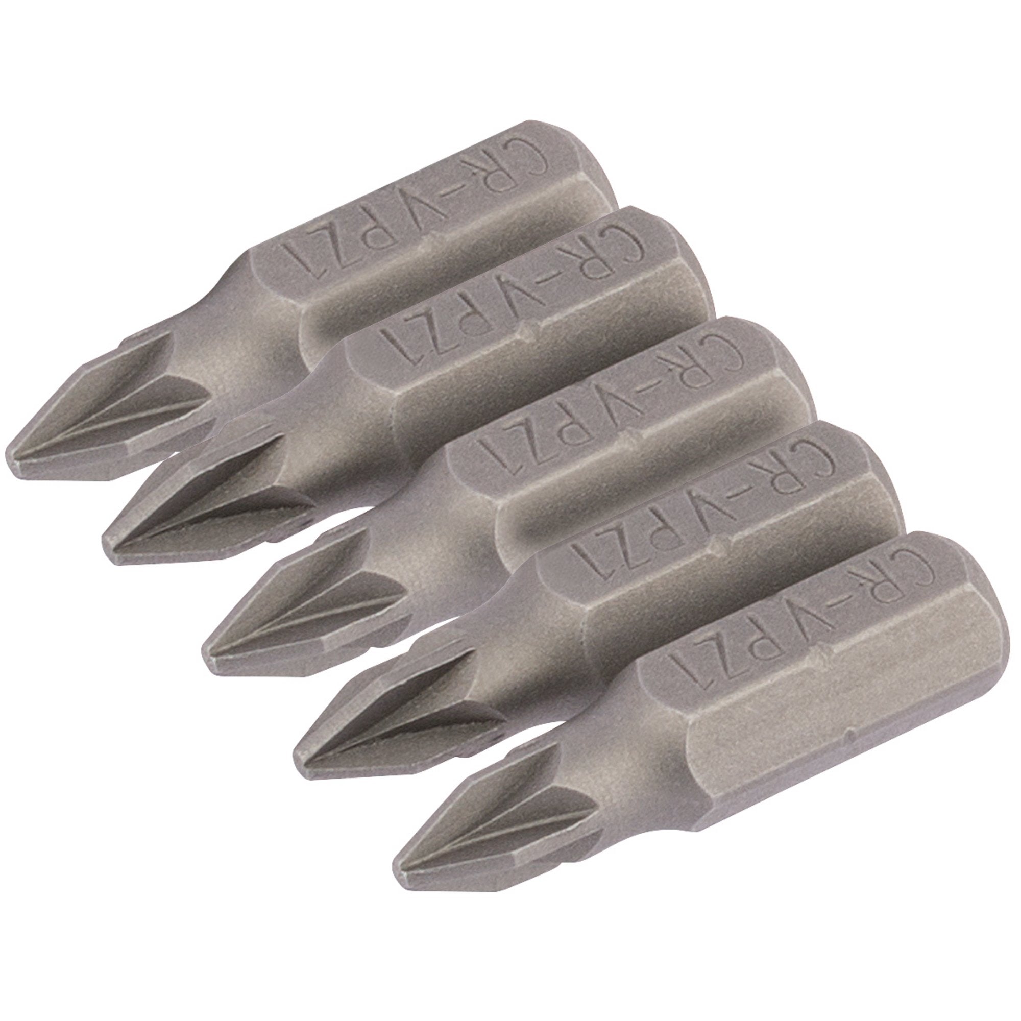 PZ-Type-Insert-Bit,-No.1-x-25mm,-1/4"-Hex-(Pack-of-5)