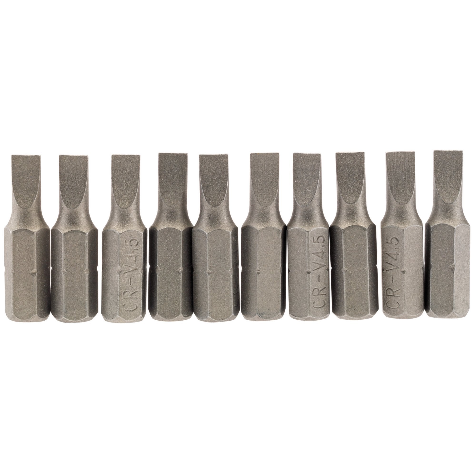Plain-Slot-Insert-Bit,-4.5mm,-1/4"-Hex,-25mm-Long-(Pack-of-10)