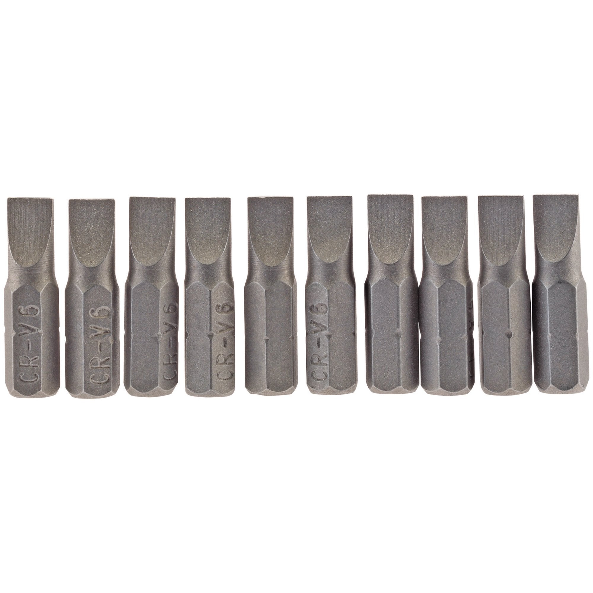 Plain-Slot-Insert-Bit,-6mm,-1/4"-Hex,-25mm-Long-(Pack-of-10)