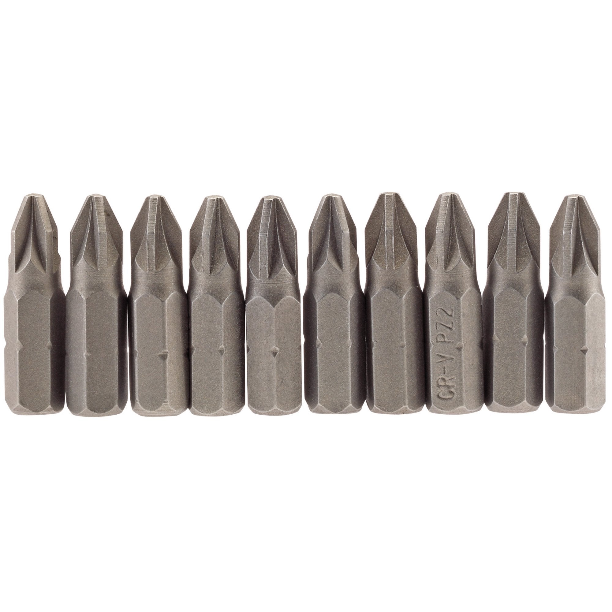 PZ-Type-Insert-Bit,-1/4"-Hex,-25mm-Long,-No.2-(Pack-of-10)