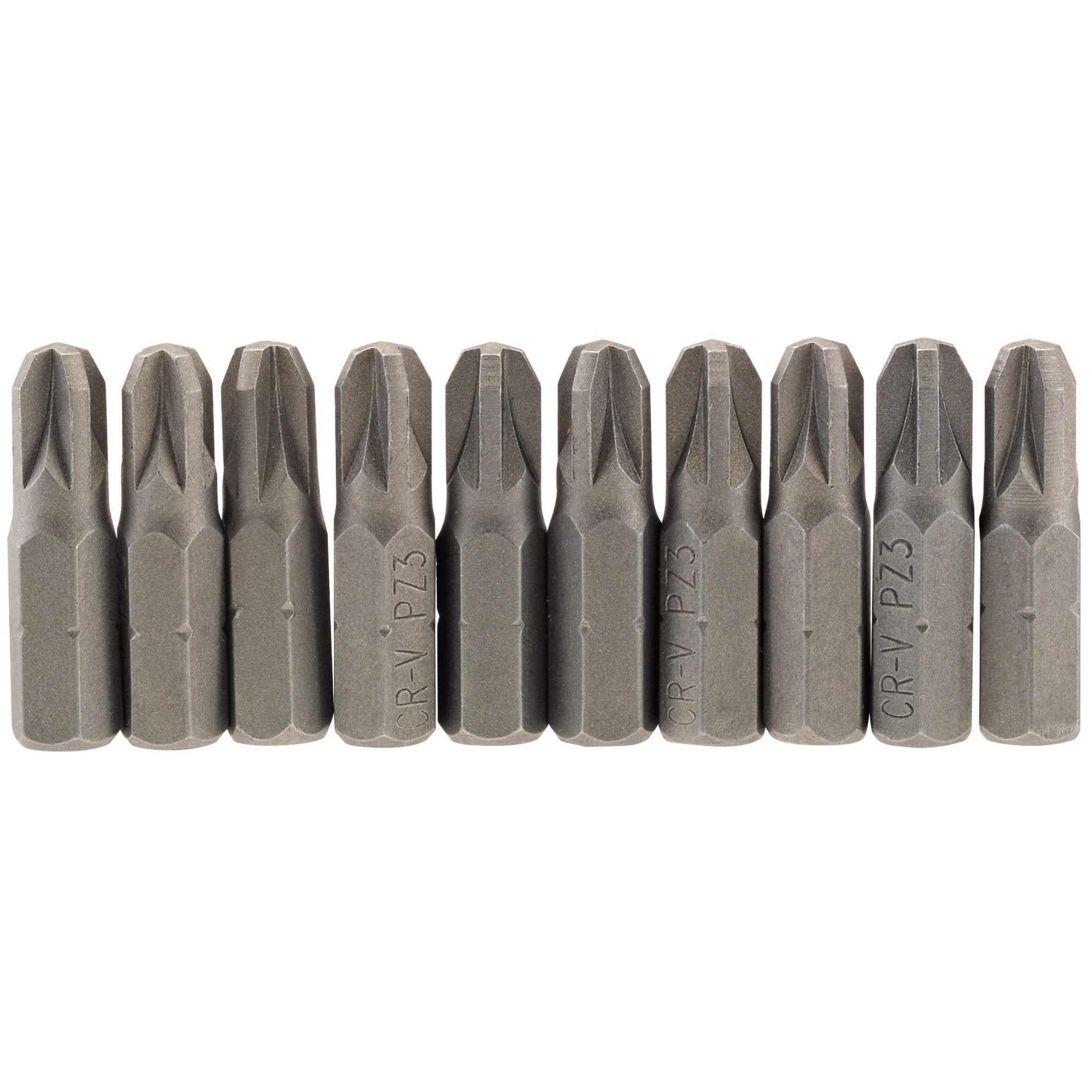 PZ-Type-Insert-Bit,-1/4"-Hex,-25mm-Long,-No.3-(Pack-of-10)