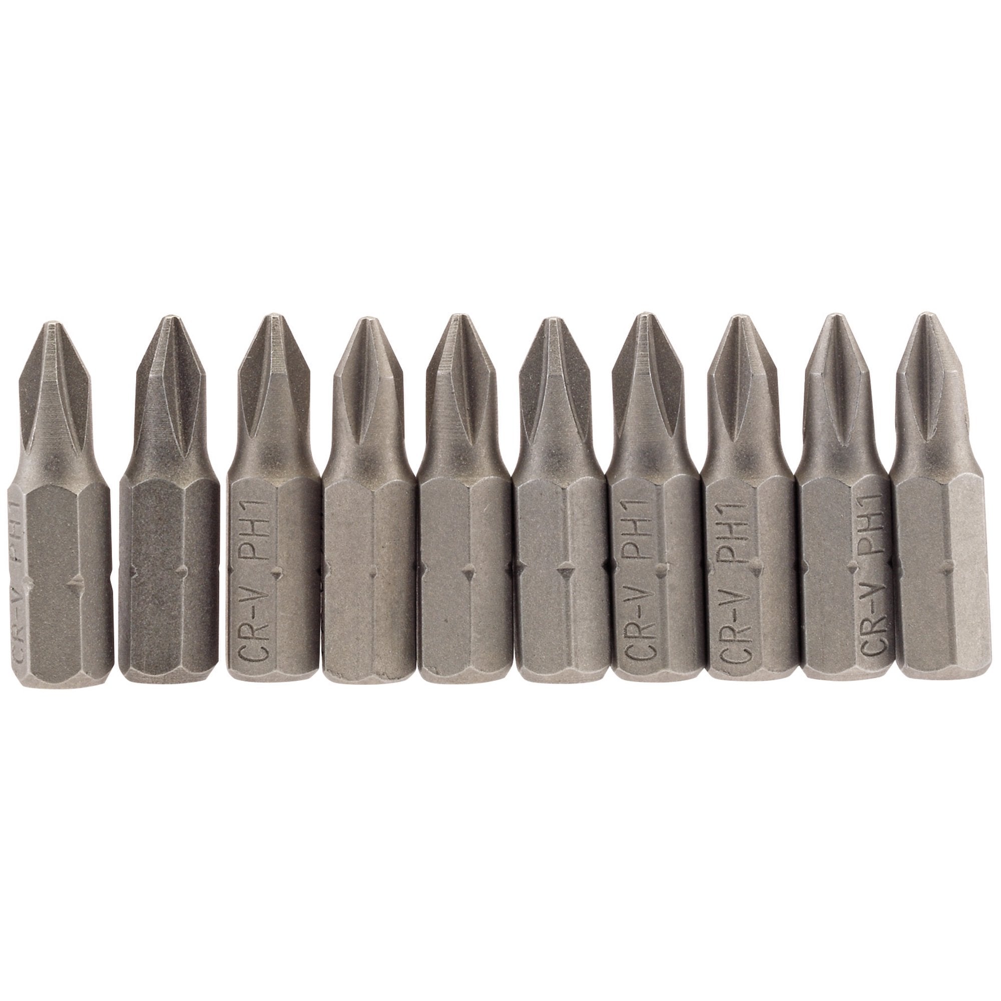 Cross-Slot-Insert-Bit,-1/4"-Hex,-25mm-Long,-No.1-(Pack-of-10)