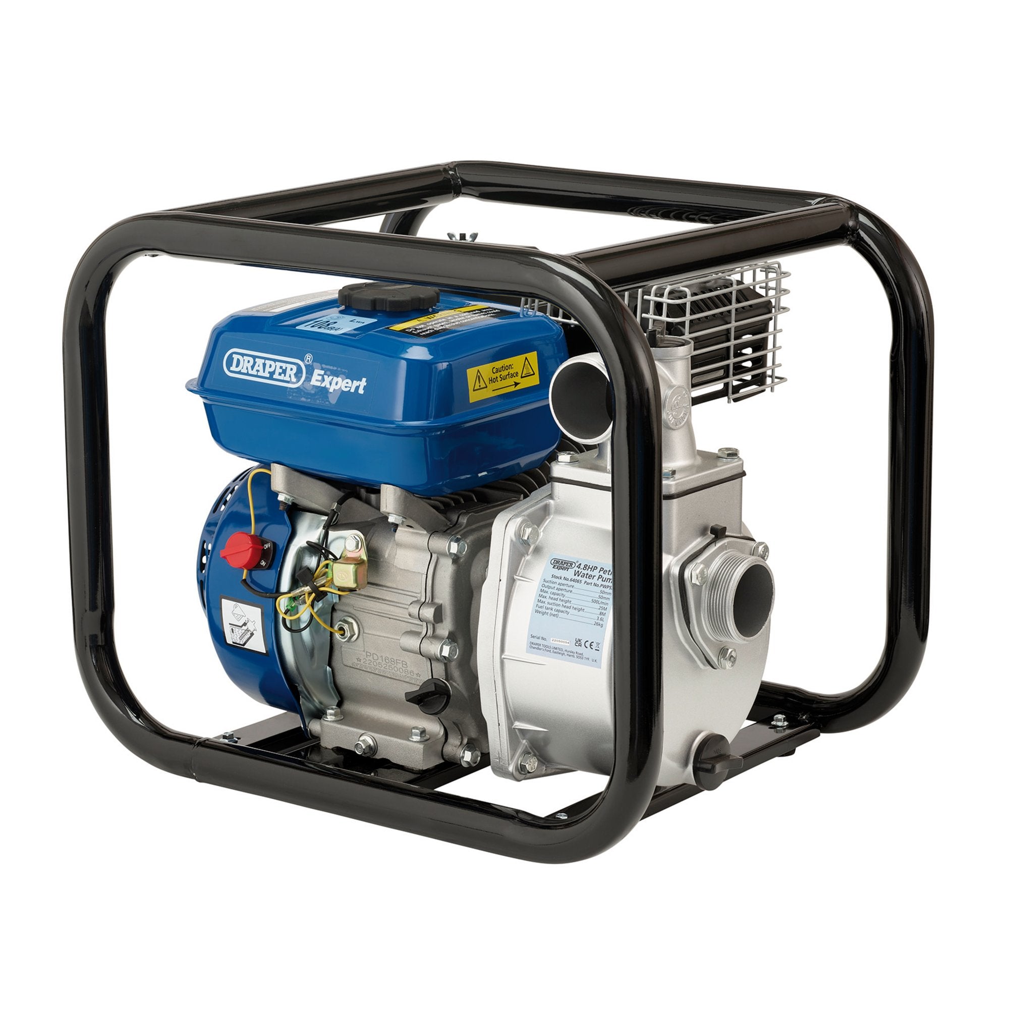 Draper-Expert-Petrol-Water-Pump,-500L/Min,-4.8HP