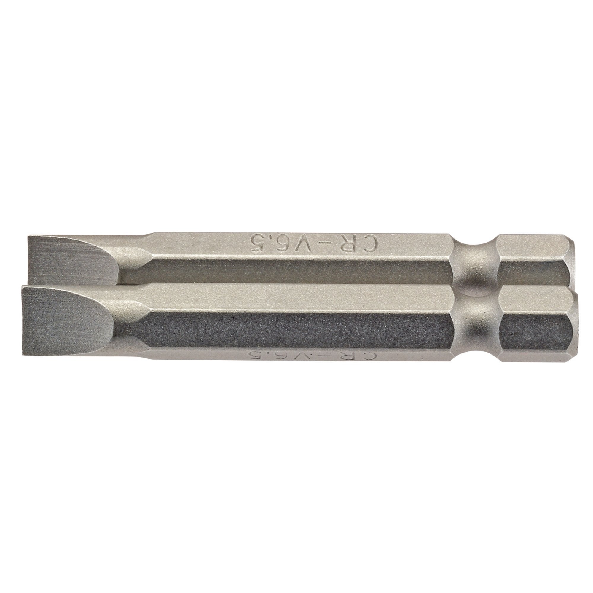 Plain-Slot-Insert-Bit,-6.5mm,-1/4"-Hex,-50mm-Long-(Pack-of-2)