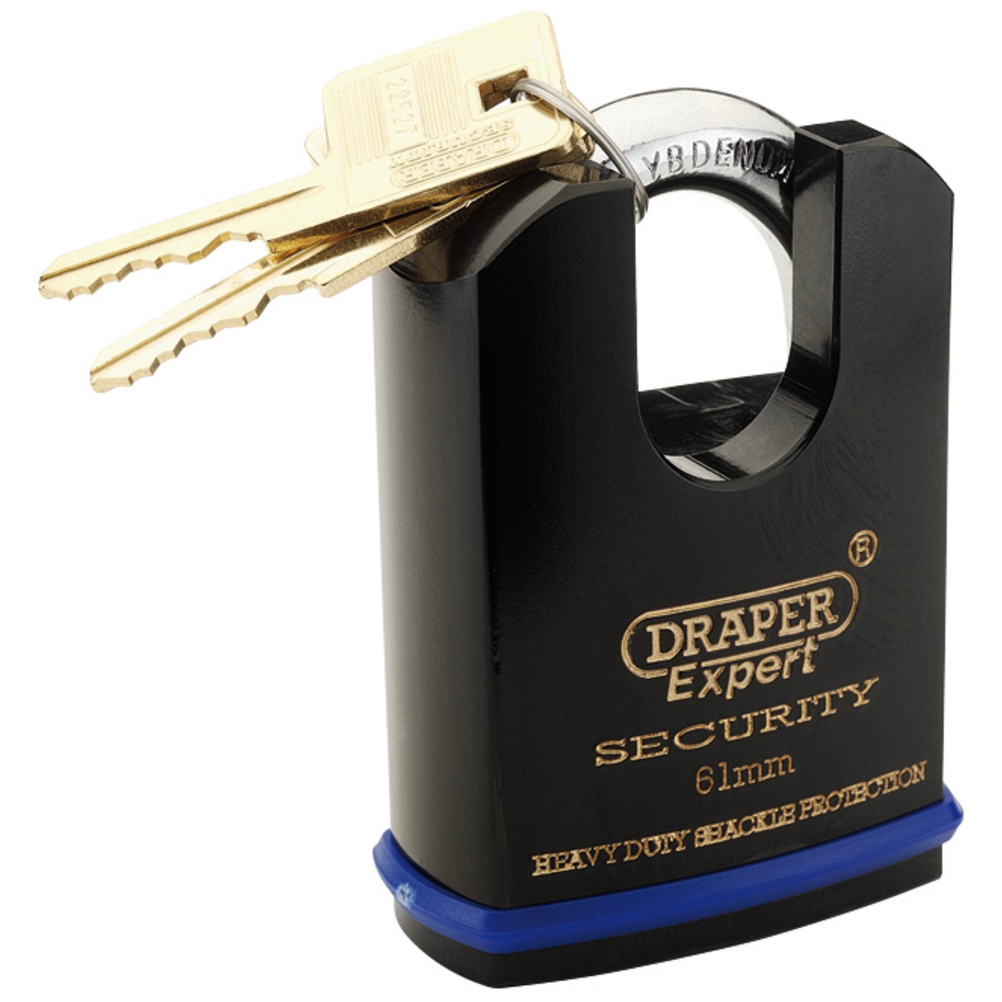 Draper-Expert-Heavy-Duty-Padlock-and-2-Keys-with-Shrouded-Shackle,-61mm