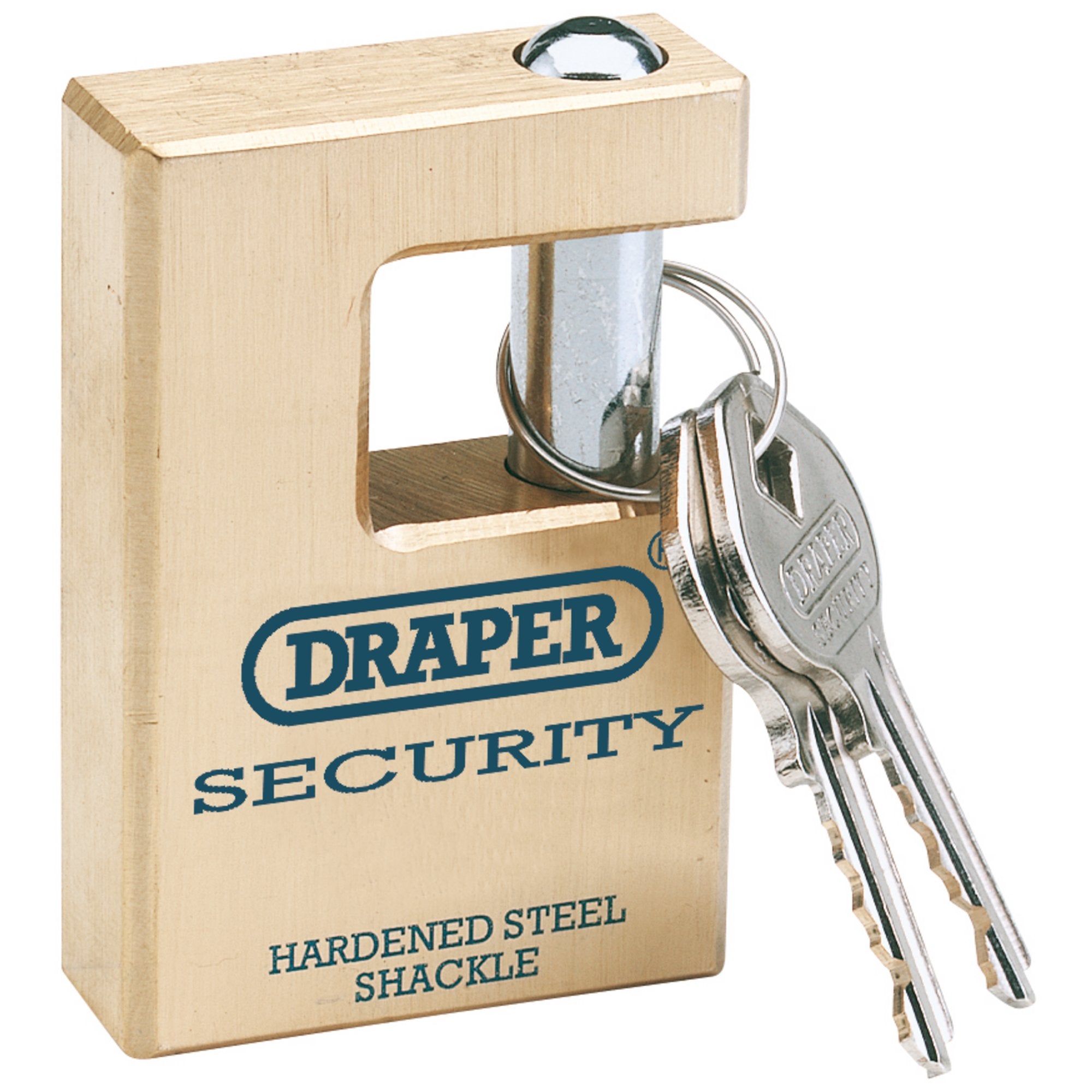 Draper-Expert-Close-Shackle-Solid-Brass-Padlock-with-Hardened-Steel-Shackle,-2-Keys,-63mm