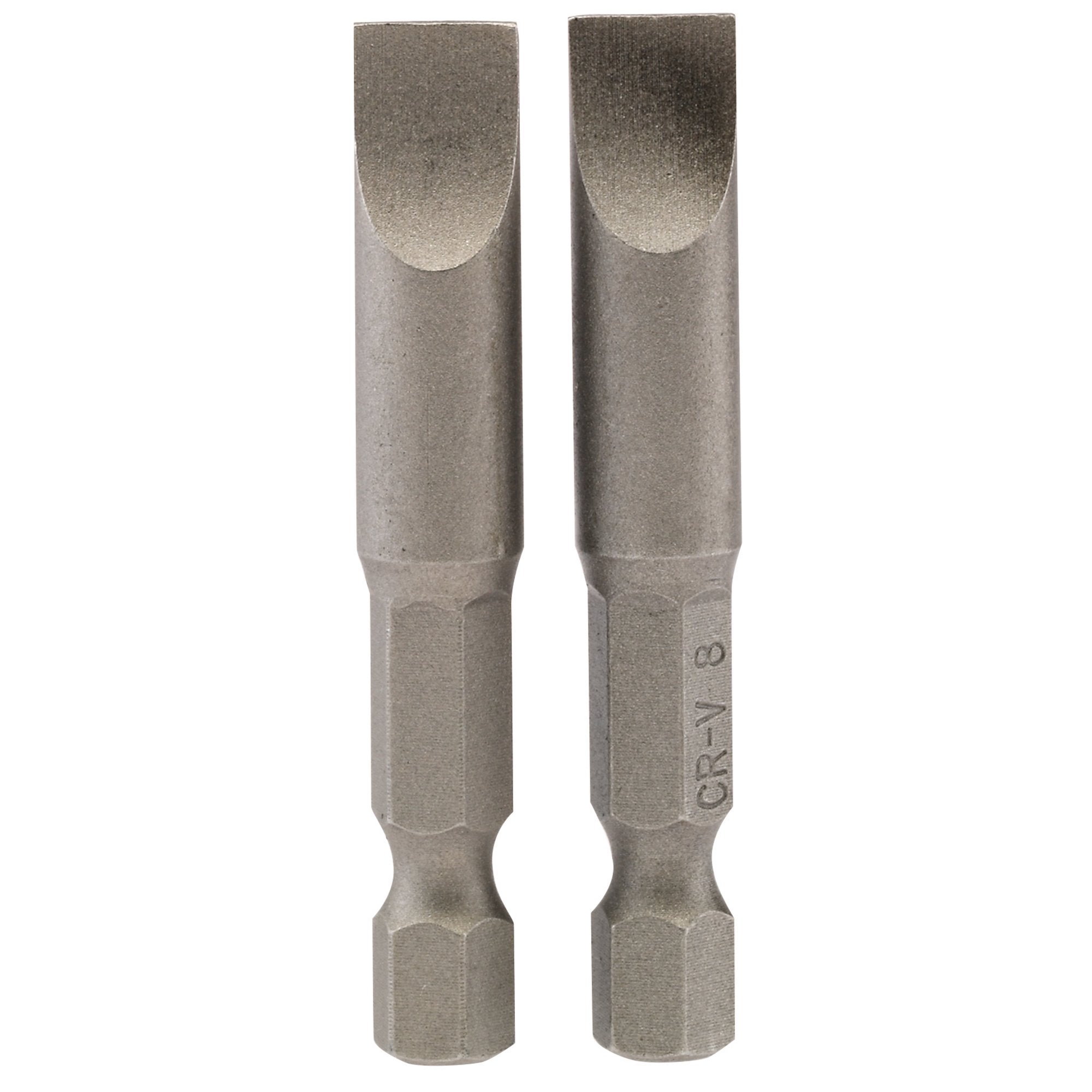 Plain-Slot-Insert-Bit,-8mm,-1/4"-Hex,-50mm-Long-(Pack-of-2)