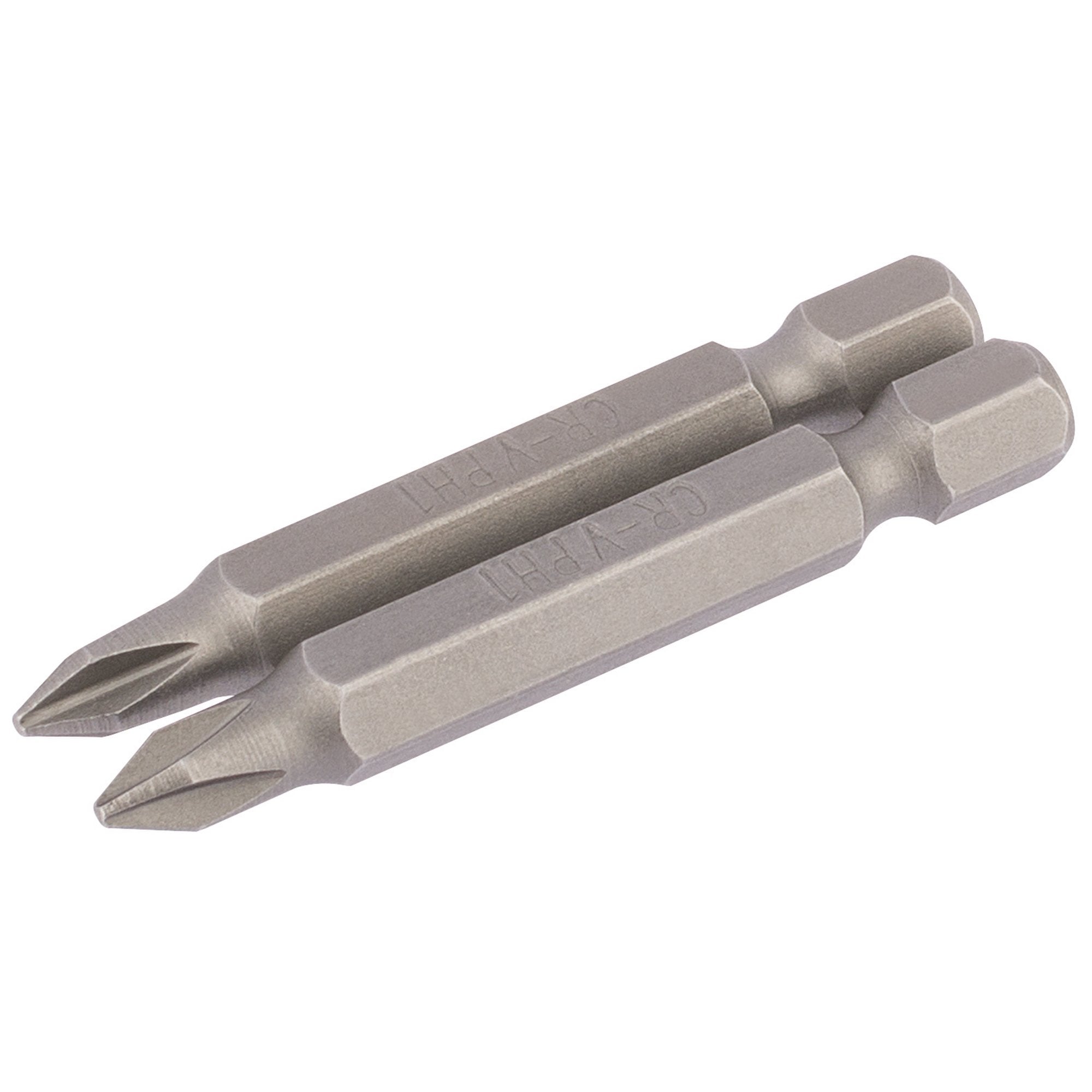 Cross-Slot-Insert-Bit,-1/4"-Hex,-50mm-Long,-No.1-(Pack-of-2)
