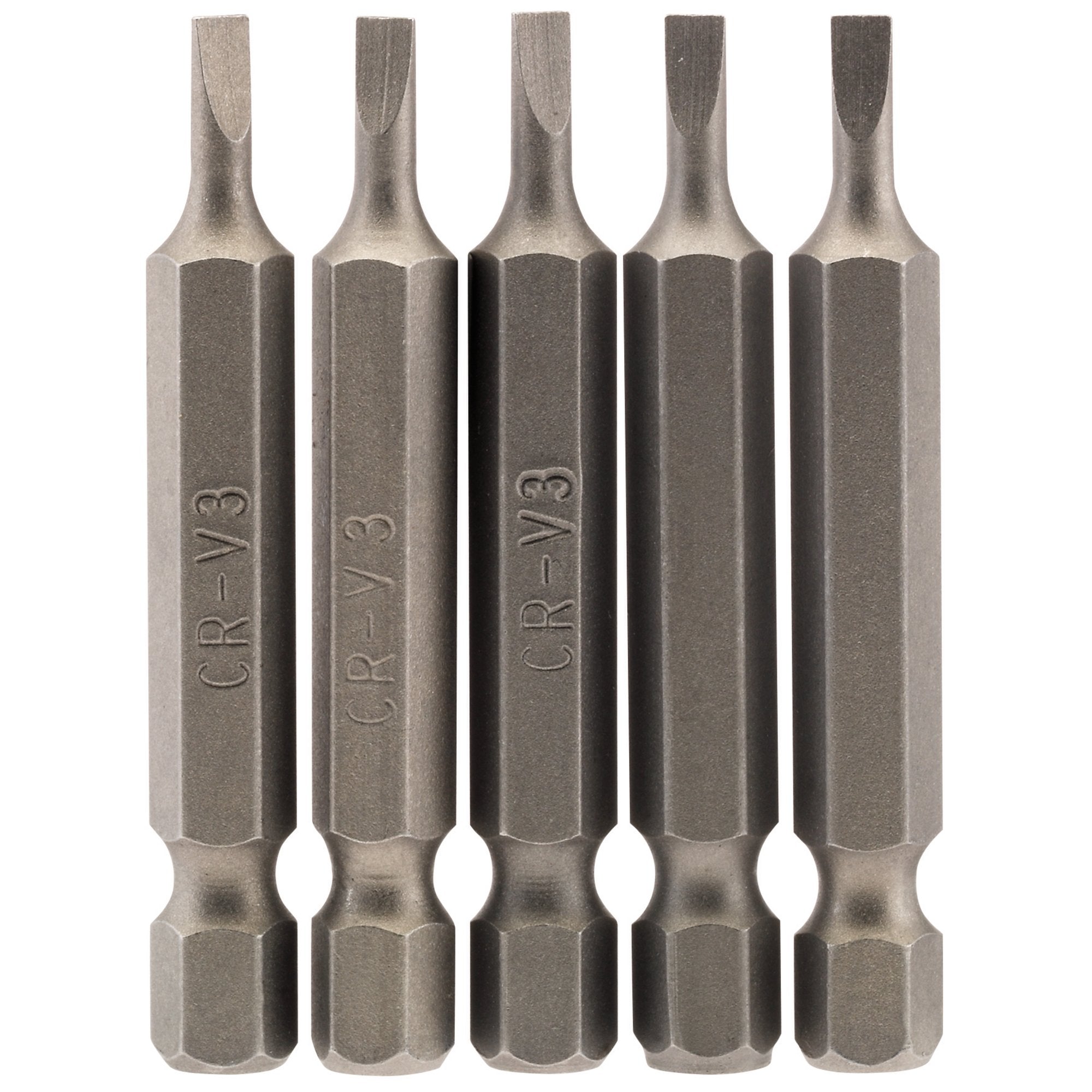 Plain-Slot-Insert-Bit,-3mm,-1/4"-Hex,-50mm-Long-(Pack-of-5)