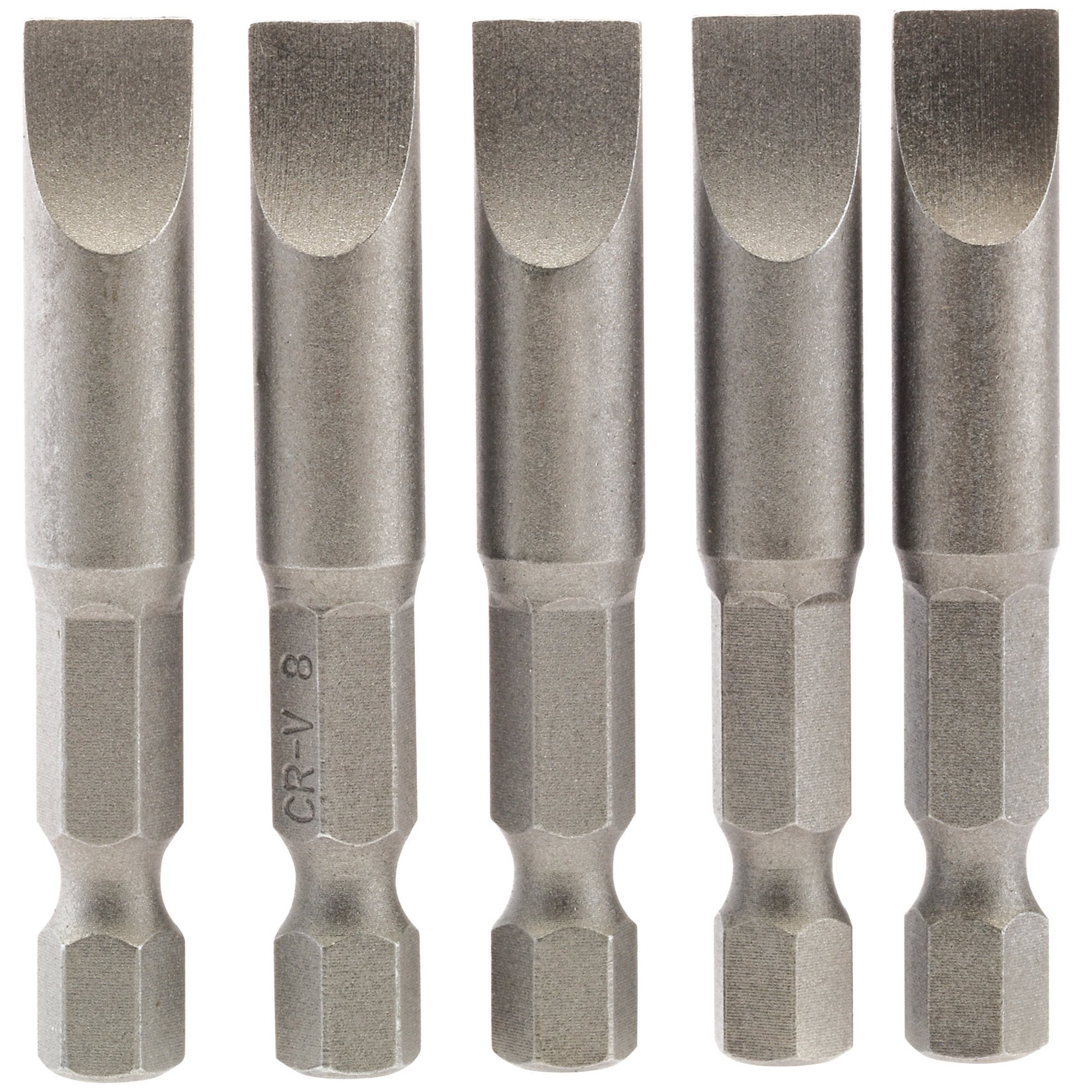 Plain-Slot-Insert-Bit,-8mm,-1/4"-Hex,-50mm-Long-(Pack-of-5)