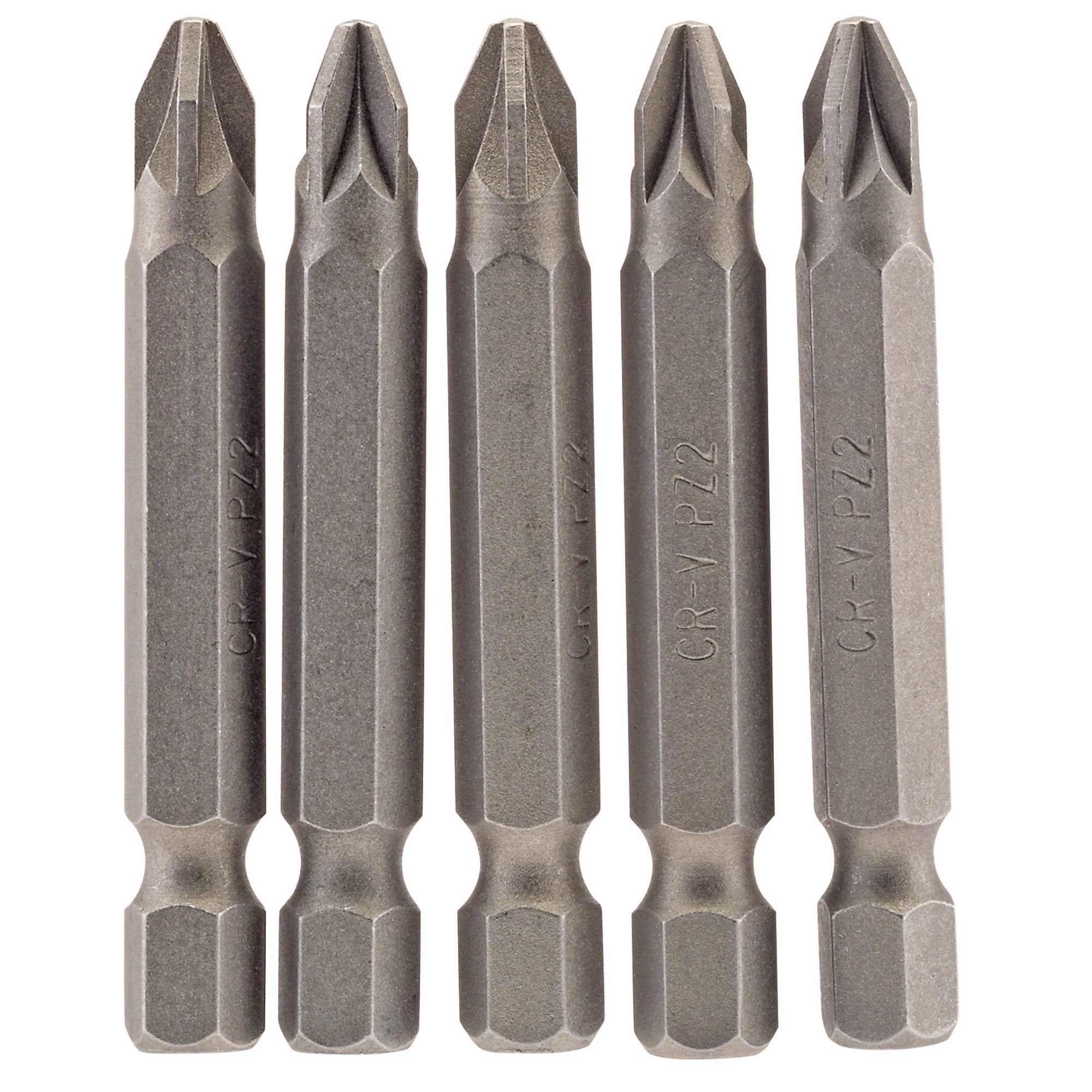 PZ-Type-Insert-Bit,-1/4"-Hex,-50mm-Long,-No.2-(Pack-of-5)