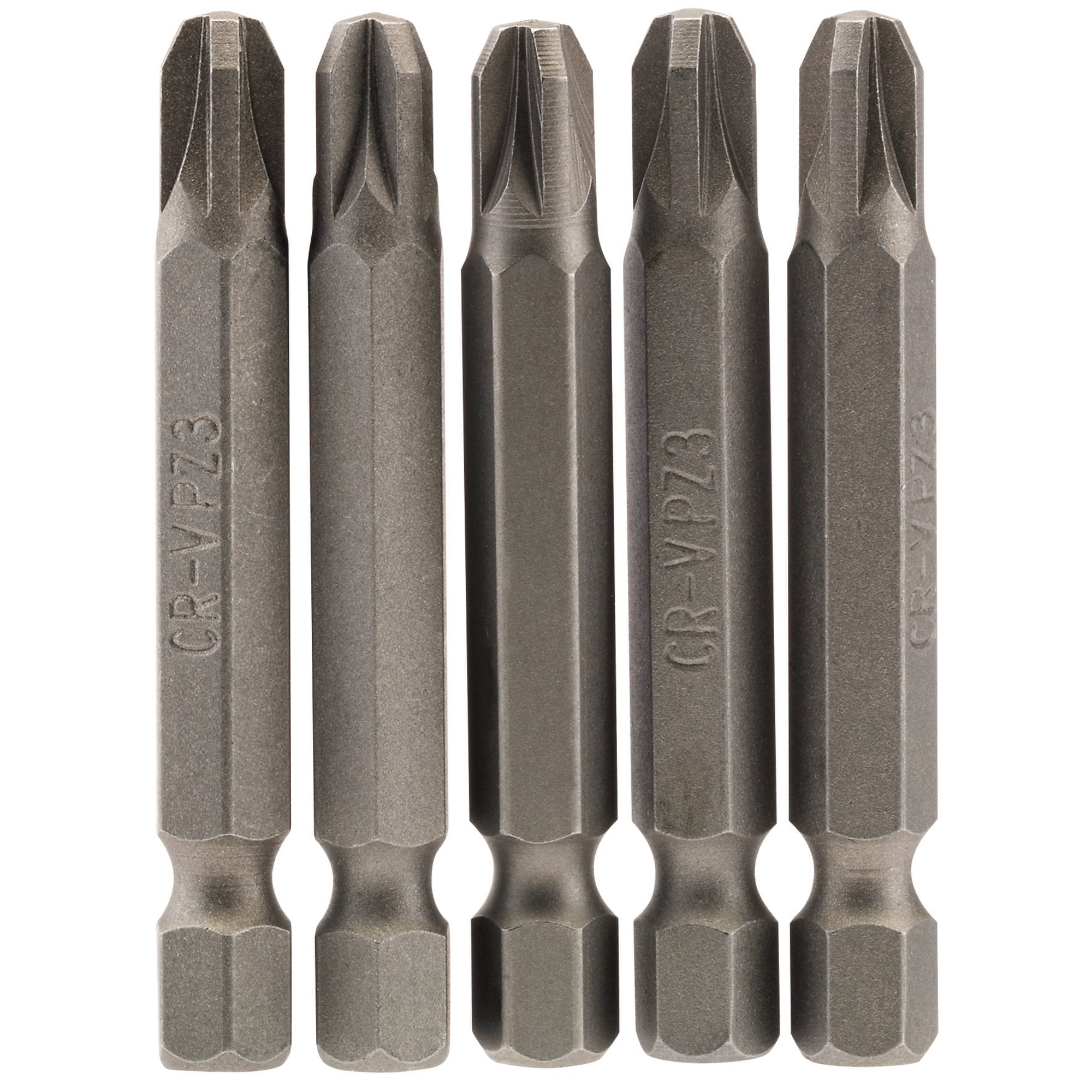 PZ-Type-Insert-Bit,-1/4"-Hex,-50mm-Long,-No.3-(Pack-of-5)