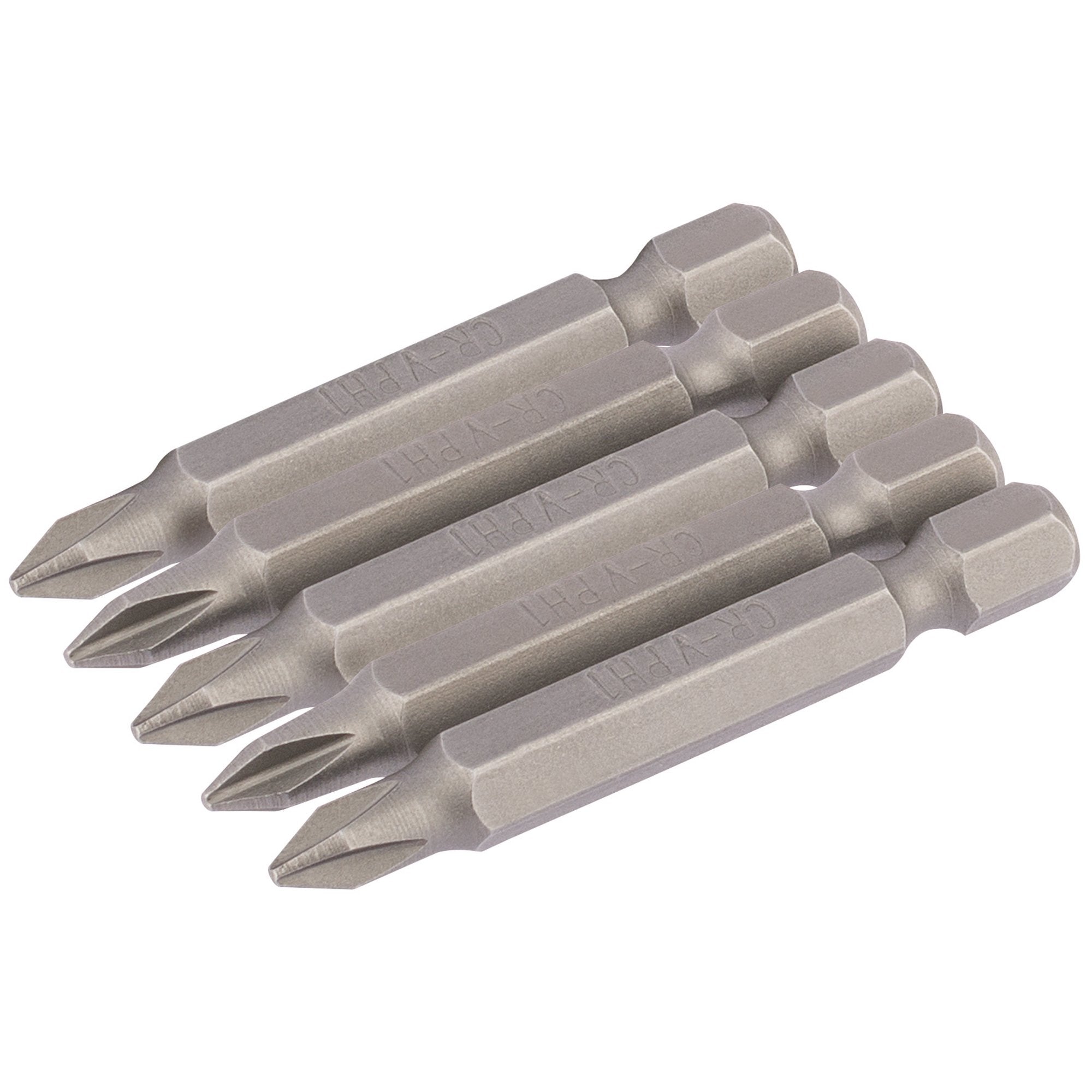 Cross-Slot-Insert-Bit,-1/4"-Hex,-50mm-Long,-No.1-(Pack-of-5)