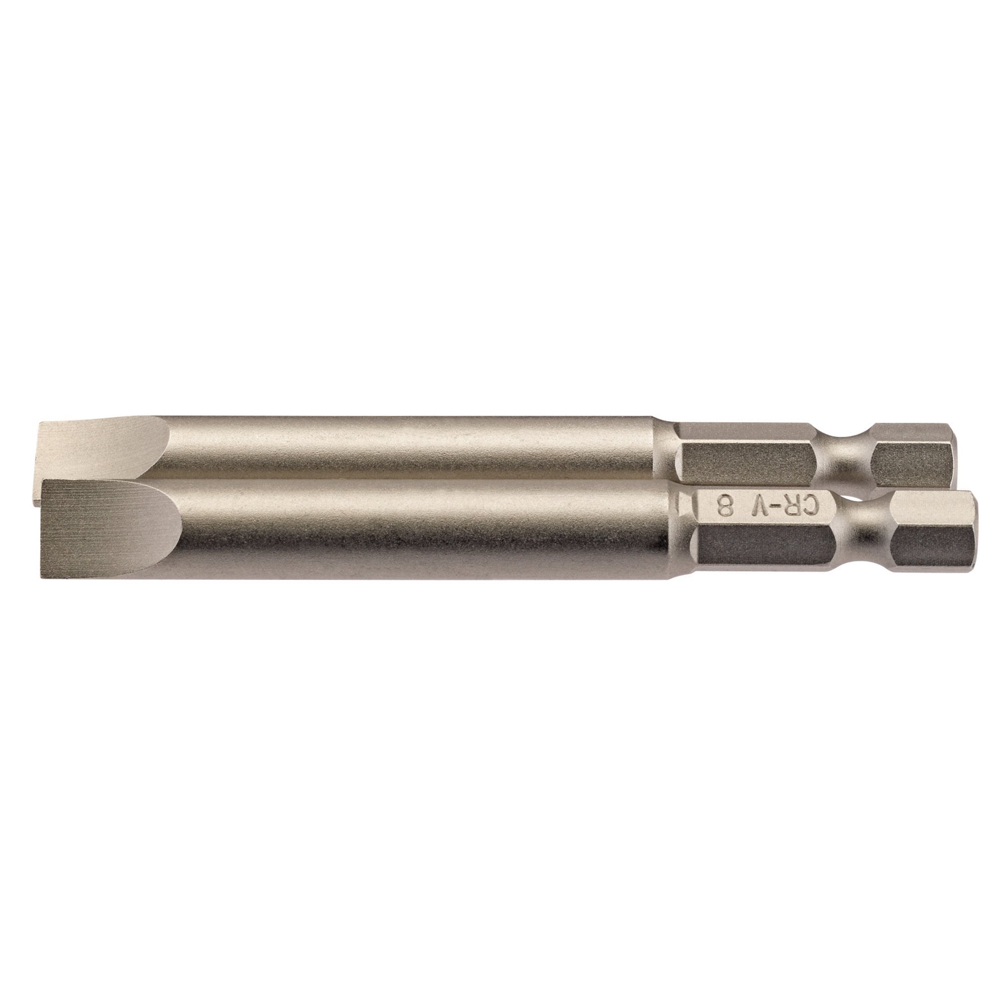 Plain-Slot-Insert-Bit,-8mm,-1/4"-Hex,-75mm-Long-(Pack-of-2)