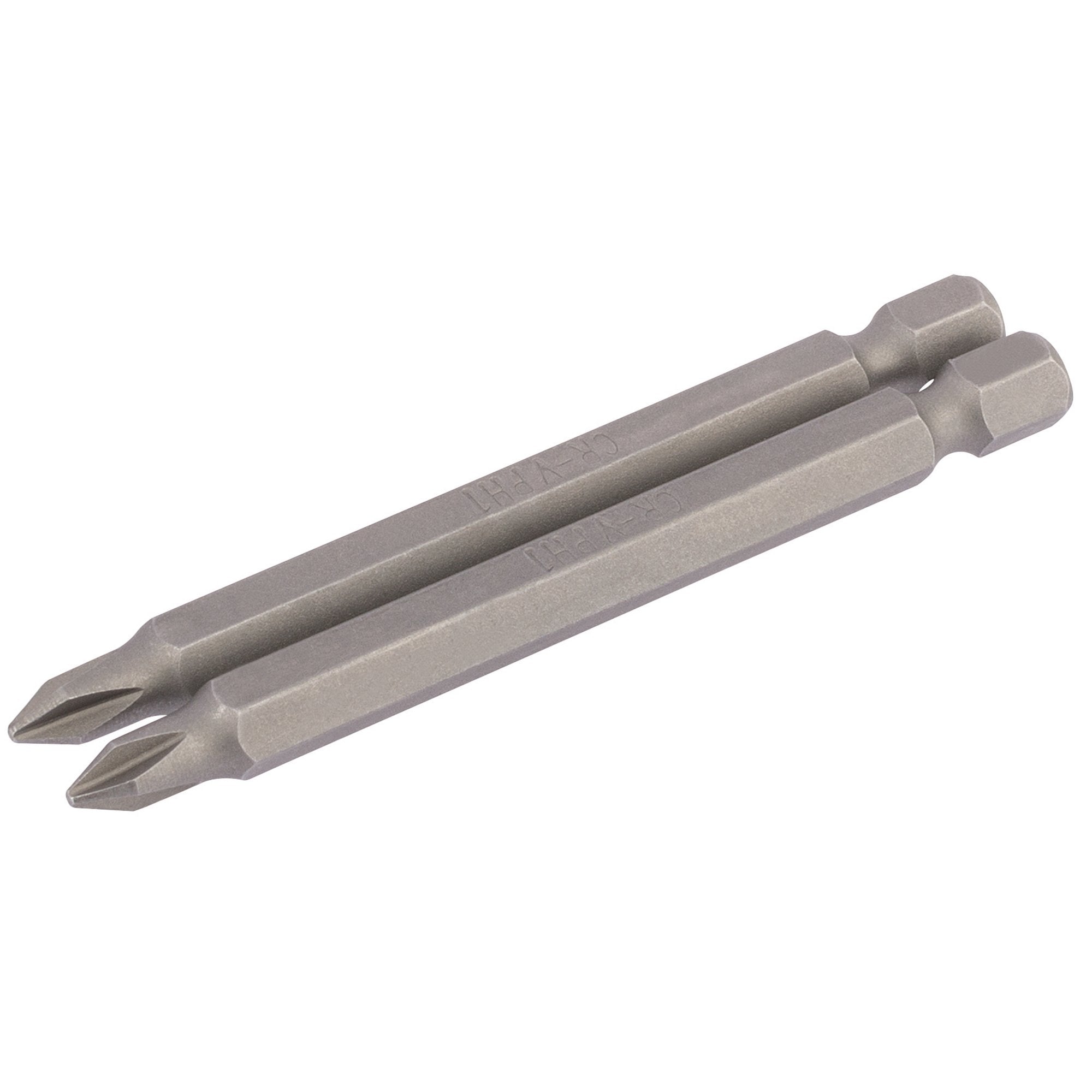 Cross-Slot-Insert-Bit,-1/4"-Hex,-75mm-Long,-No.1-(Pack-of-2)