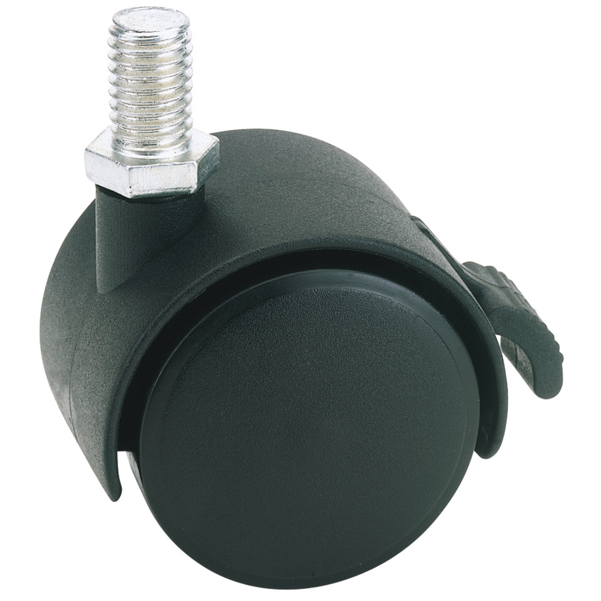 Twin-Nylon-Bolt-Castor-with-Brake,-40mm-Diameter,-S.W.L.-25kg