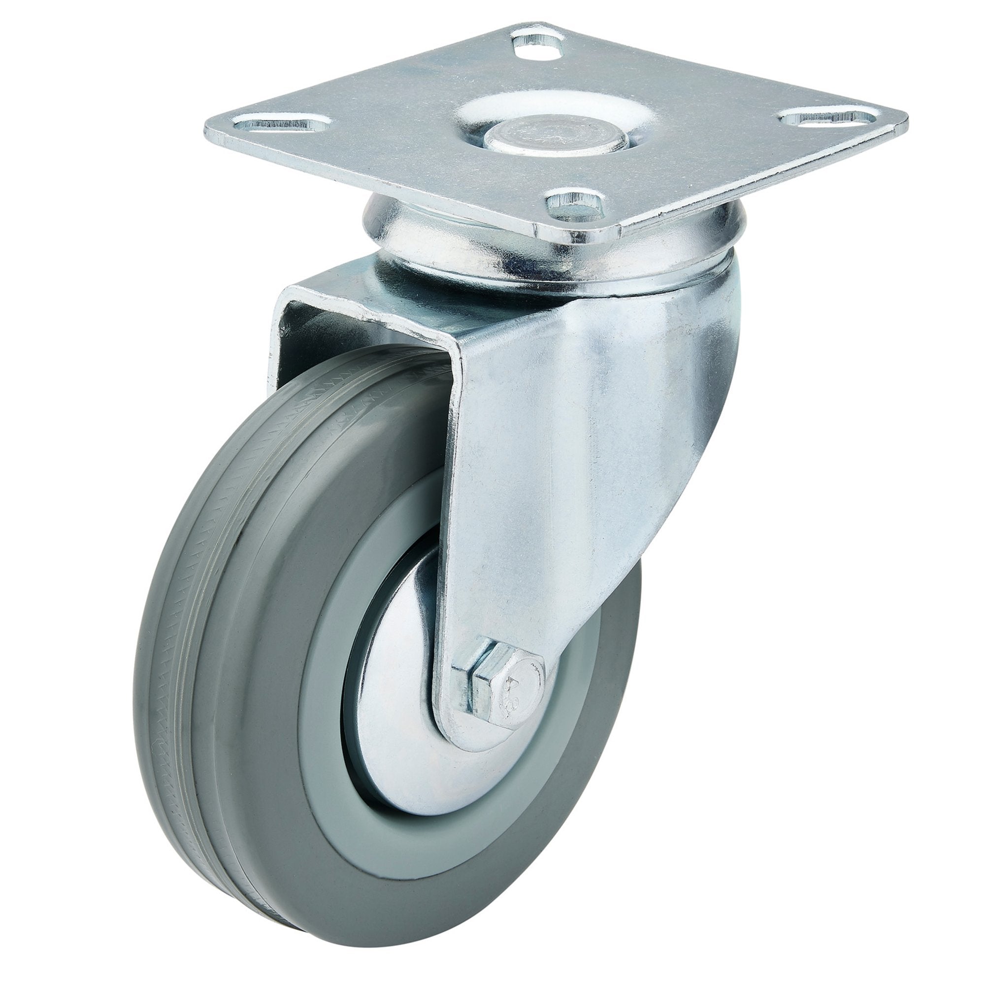 Swivel-Plate-Fixing-Rubber-Castor,-75mm-Diameter,-S.W.L.-70kg