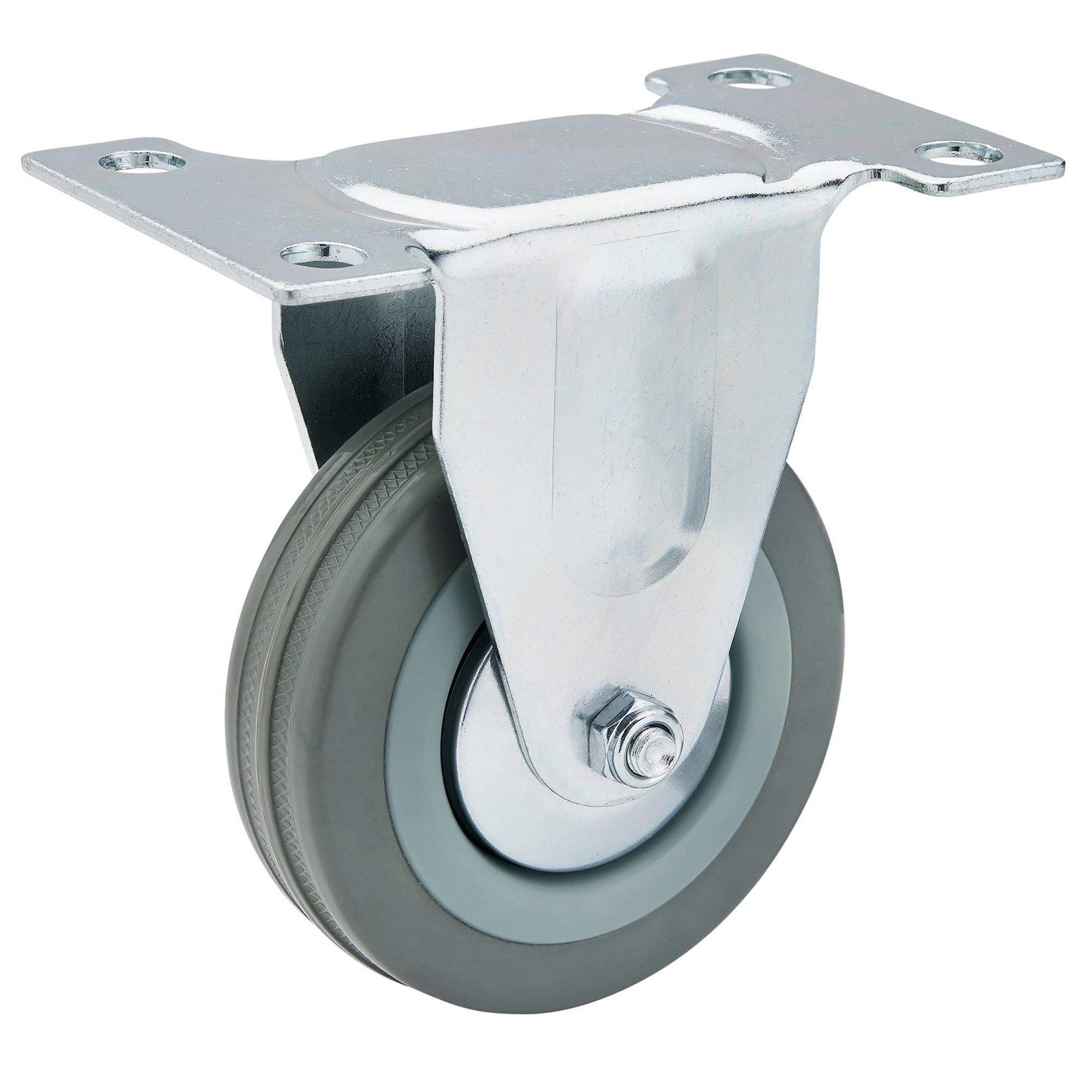 Fixed-Plate-Fixing-Rubber-Castor,-75mm-Diameter,-S.W.L.-70kg