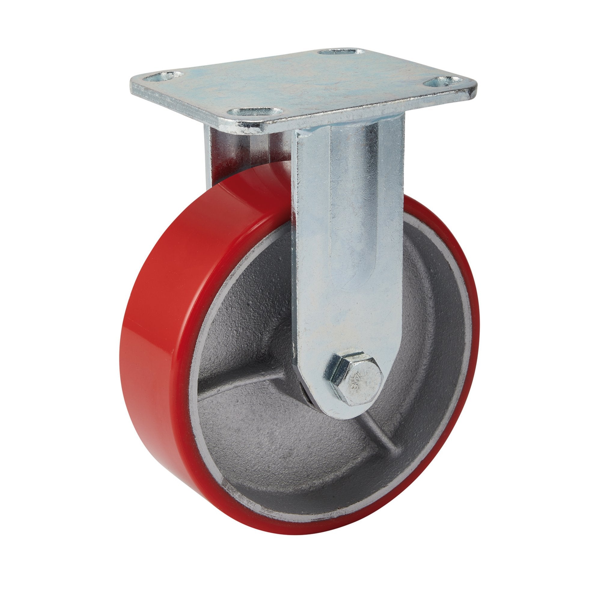 Fixed-Plate-Fixing-Heavy-Duty-Polyurethane-Wheel,-160mm-Diameter,-S.W.L.-400kg