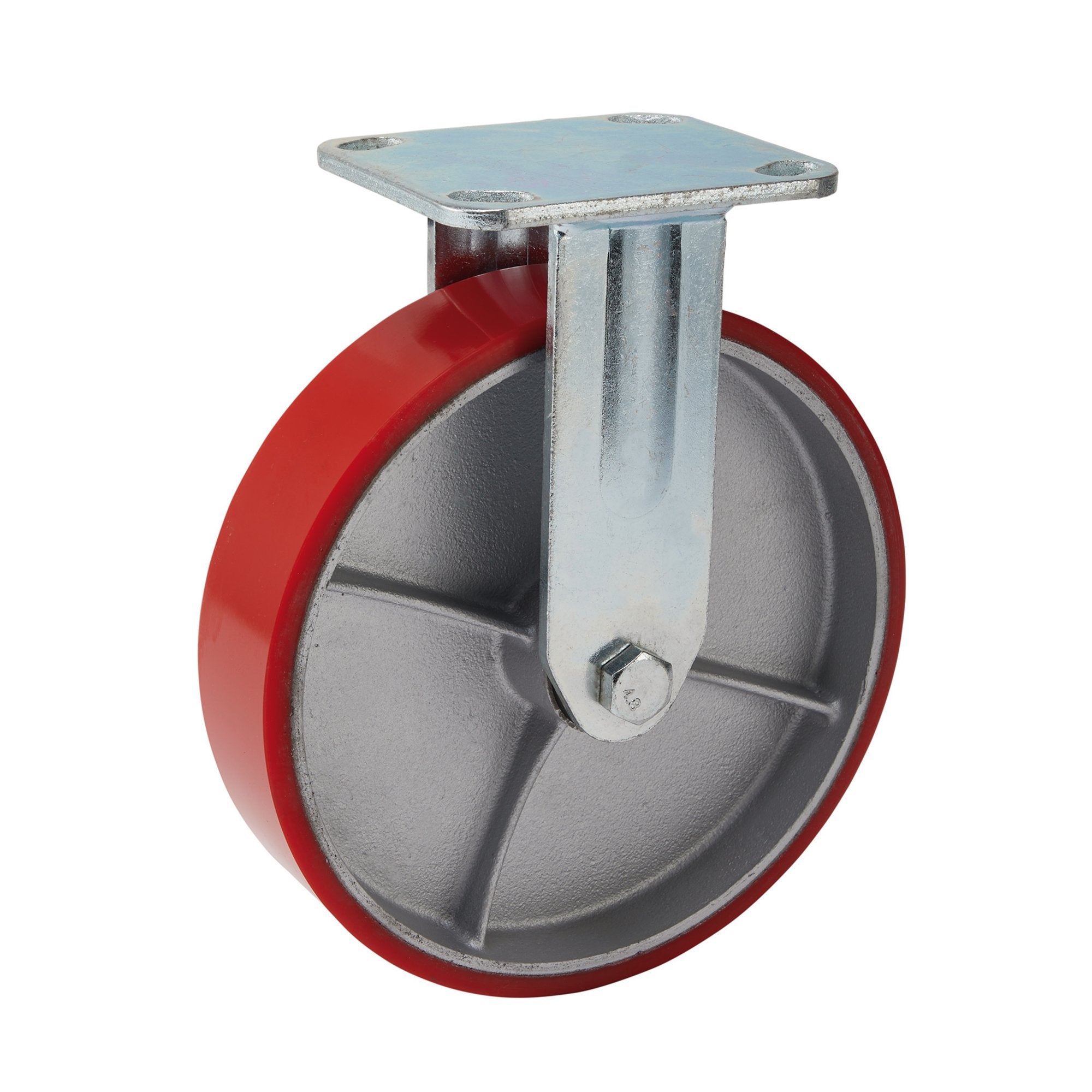 Fixed-Plate-Fixing-Heavy-Duty-Polyurethane-Wheel,-200mm-Diameter,-S.W.L.-500kg