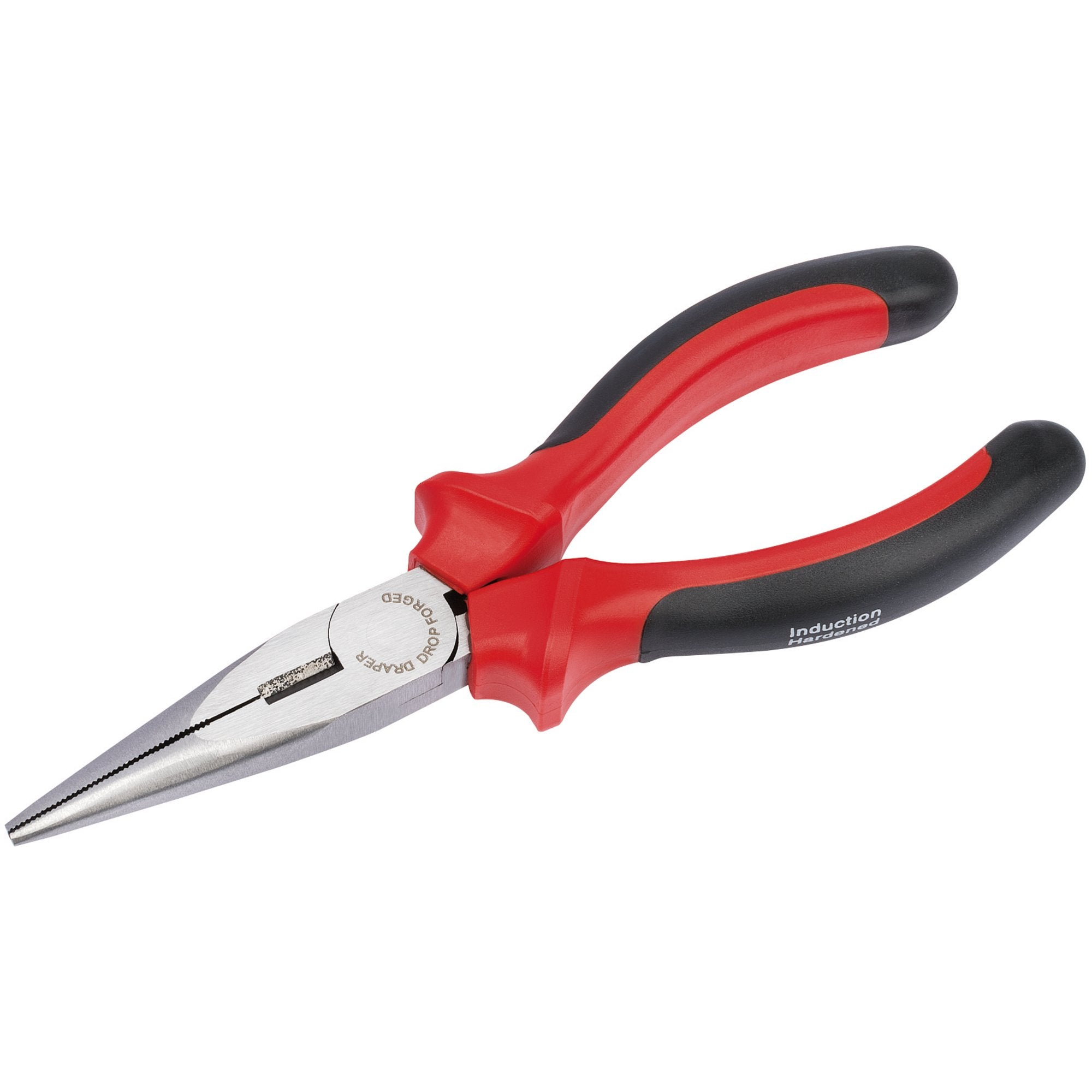 Draper-Redline®-Heavy-Duty-Long-Nose-Pliers-with-Soft-Grip-Handles,-165mm