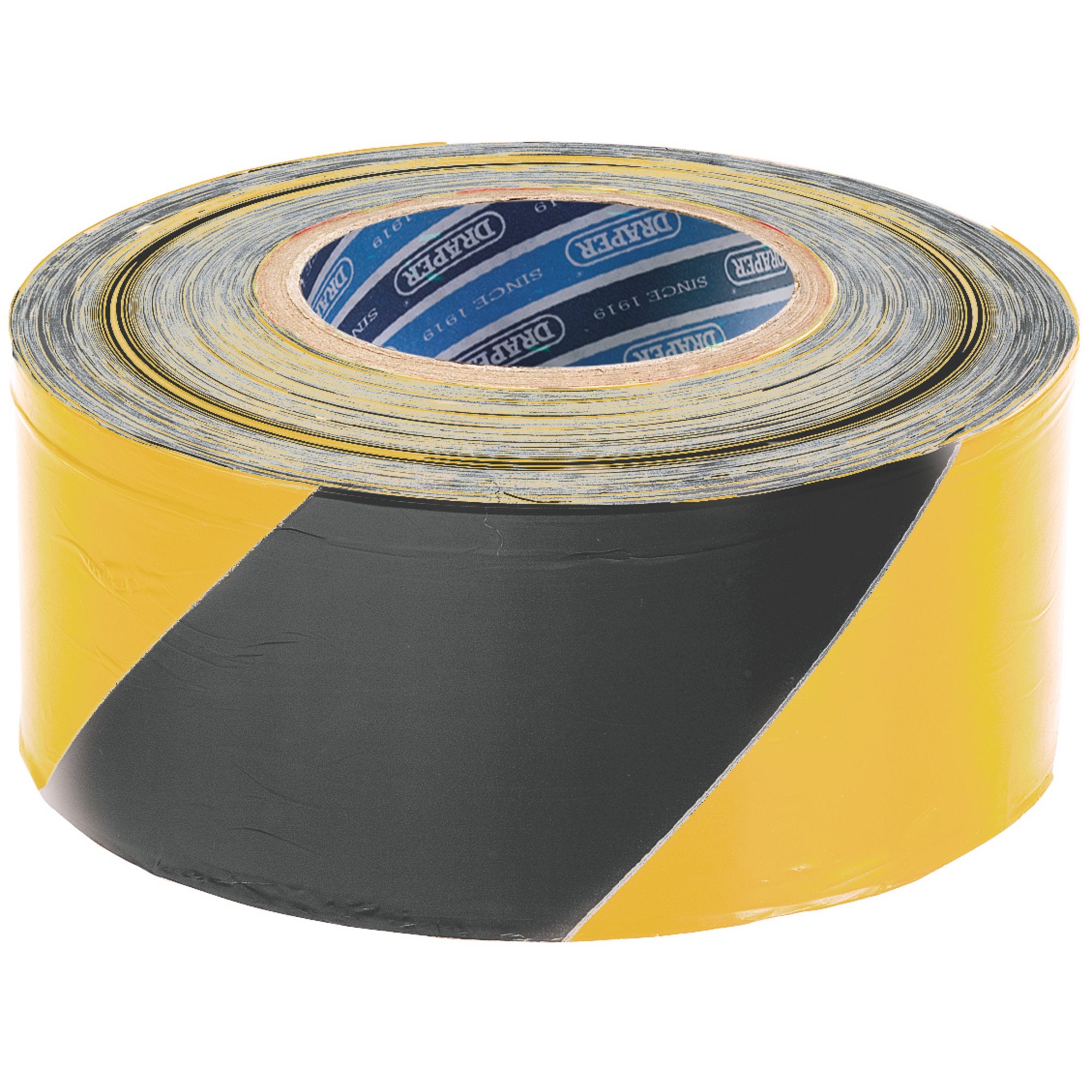 Barrier-Tape-Roll,-500m-x-75mm,-Black-and-Yellow