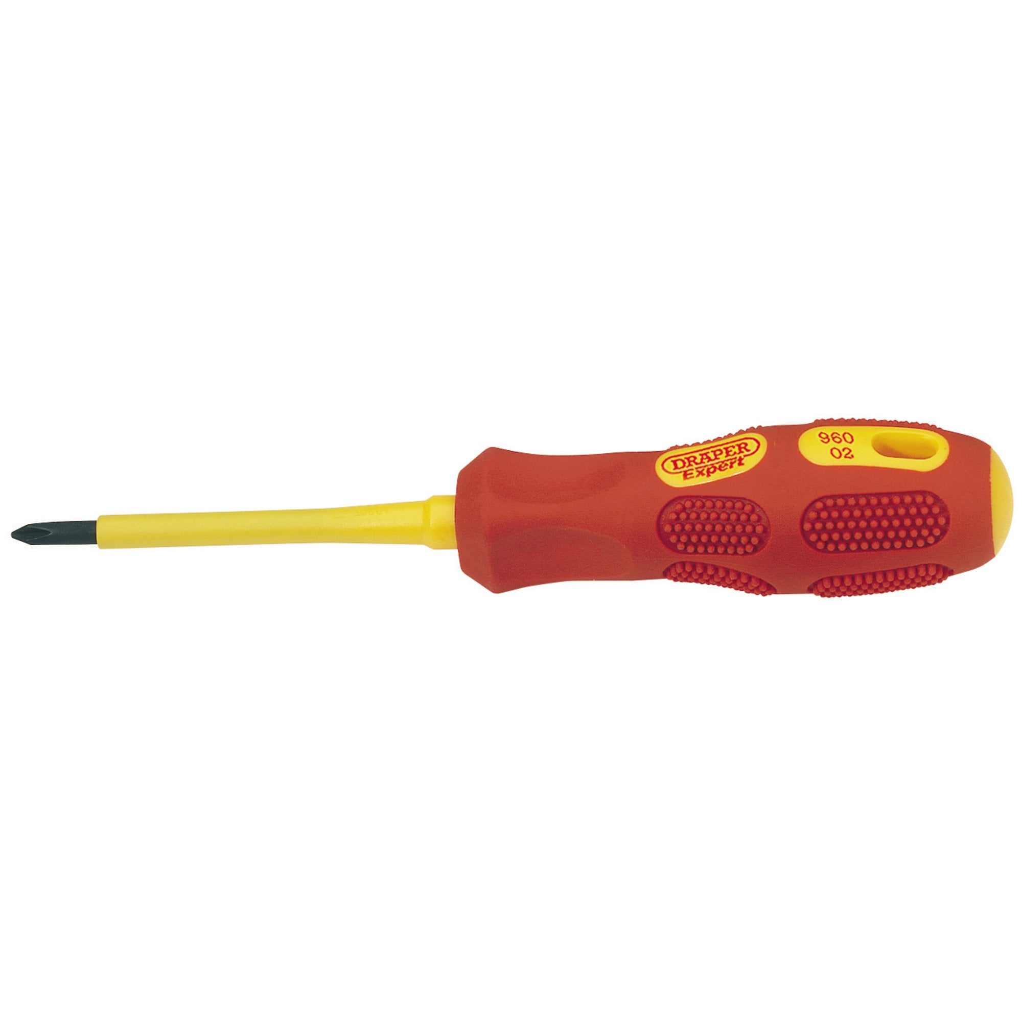 VDE-Approved-Fully-Insulated-Cross-Slot-Screwdriver,-No.1-x-80mm-(Sold-Loose)