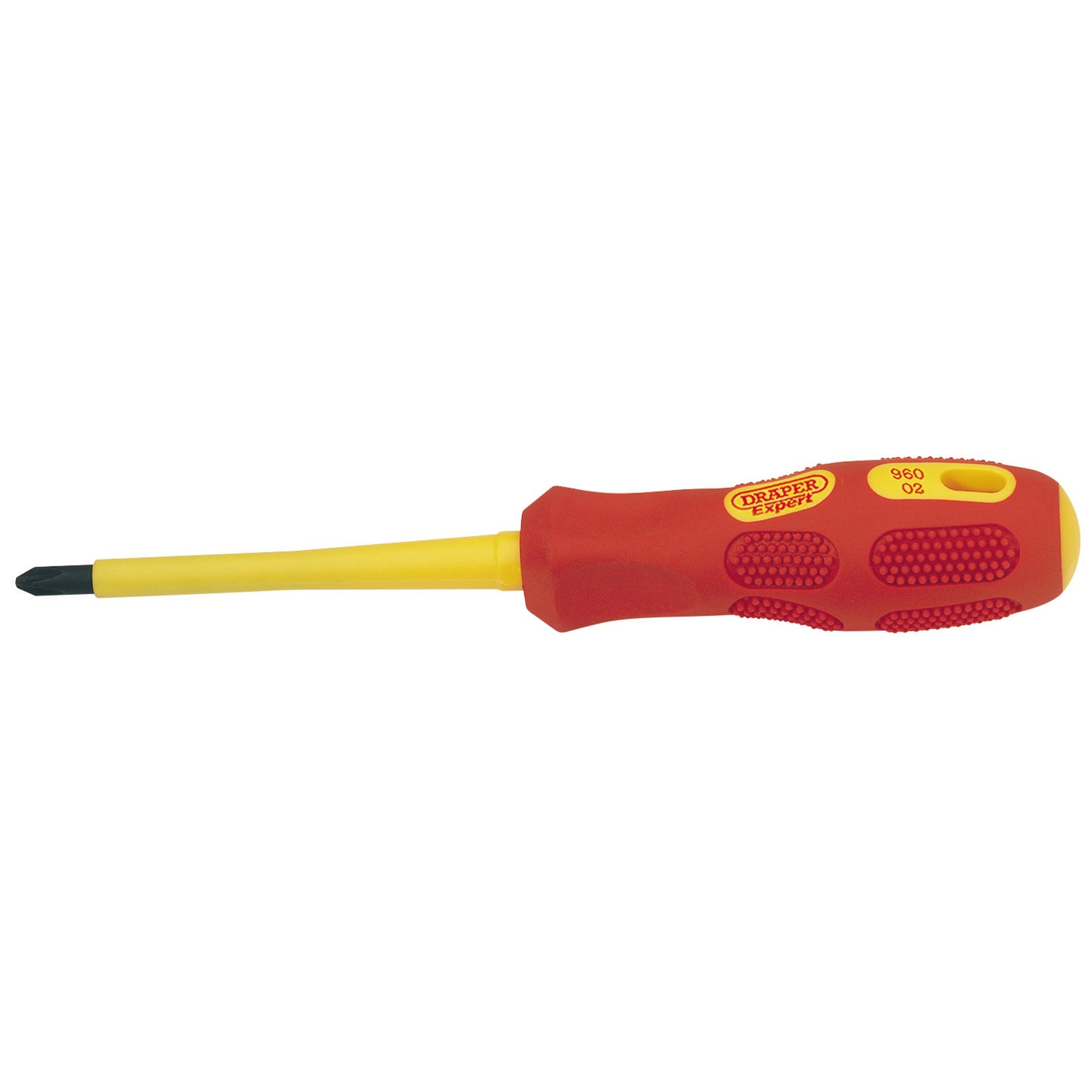 VDE-Approved-Fully-Insulated-Cross-Slot-Screwdriver,-No.2-x-100mm-(Sold-Loose)