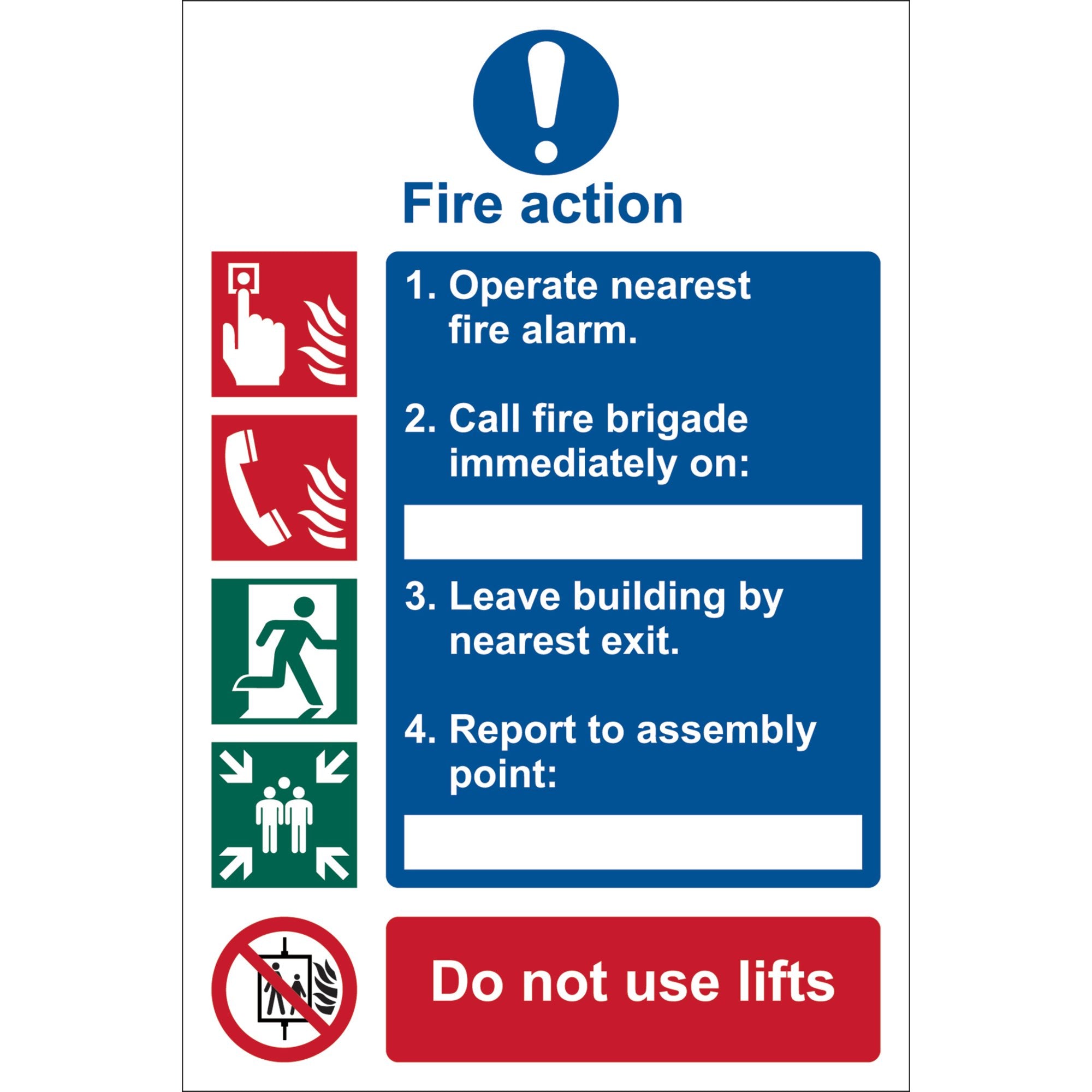Fire-Action-Procedure'-Mandatory-Sign,-200-x-300mm,-Design-1