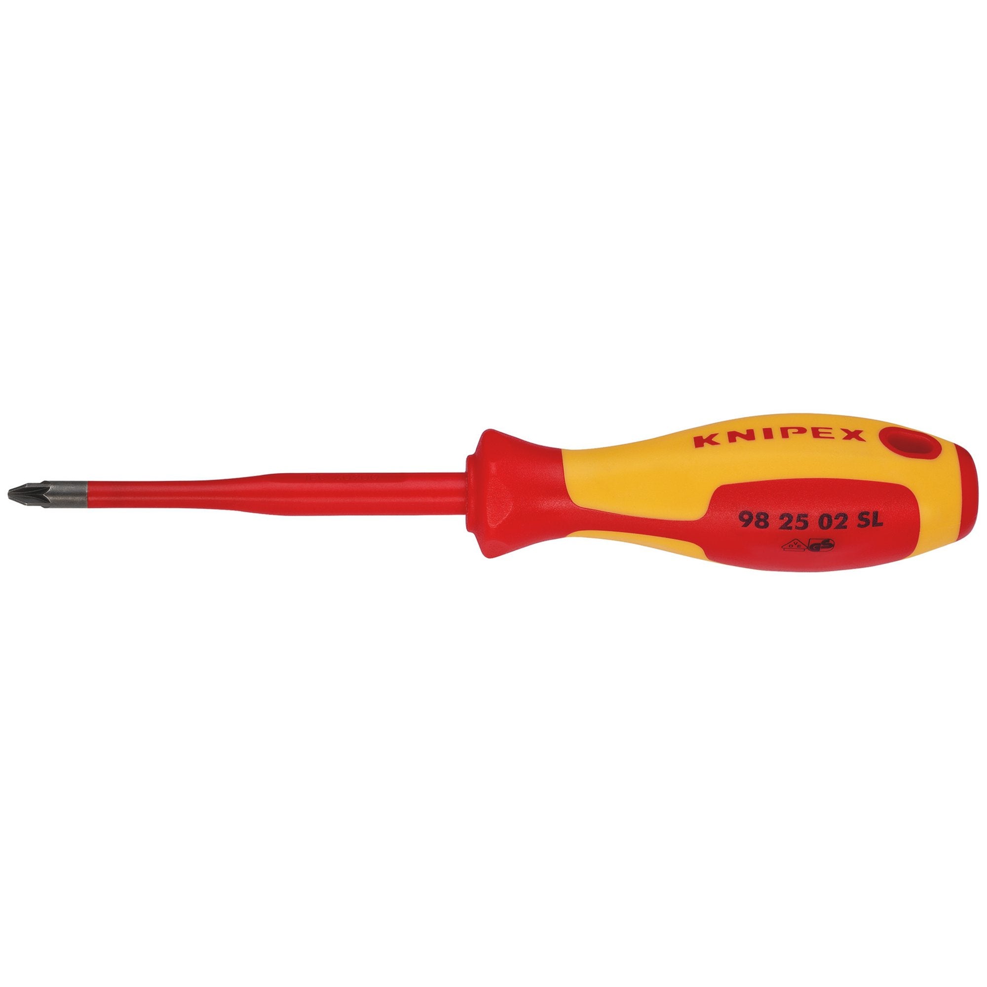 KNIPEX-98-25-02-SL-VDE-Insulated-Pozidriv®-Screwdriver,-PZ2-x-100mm---Slim