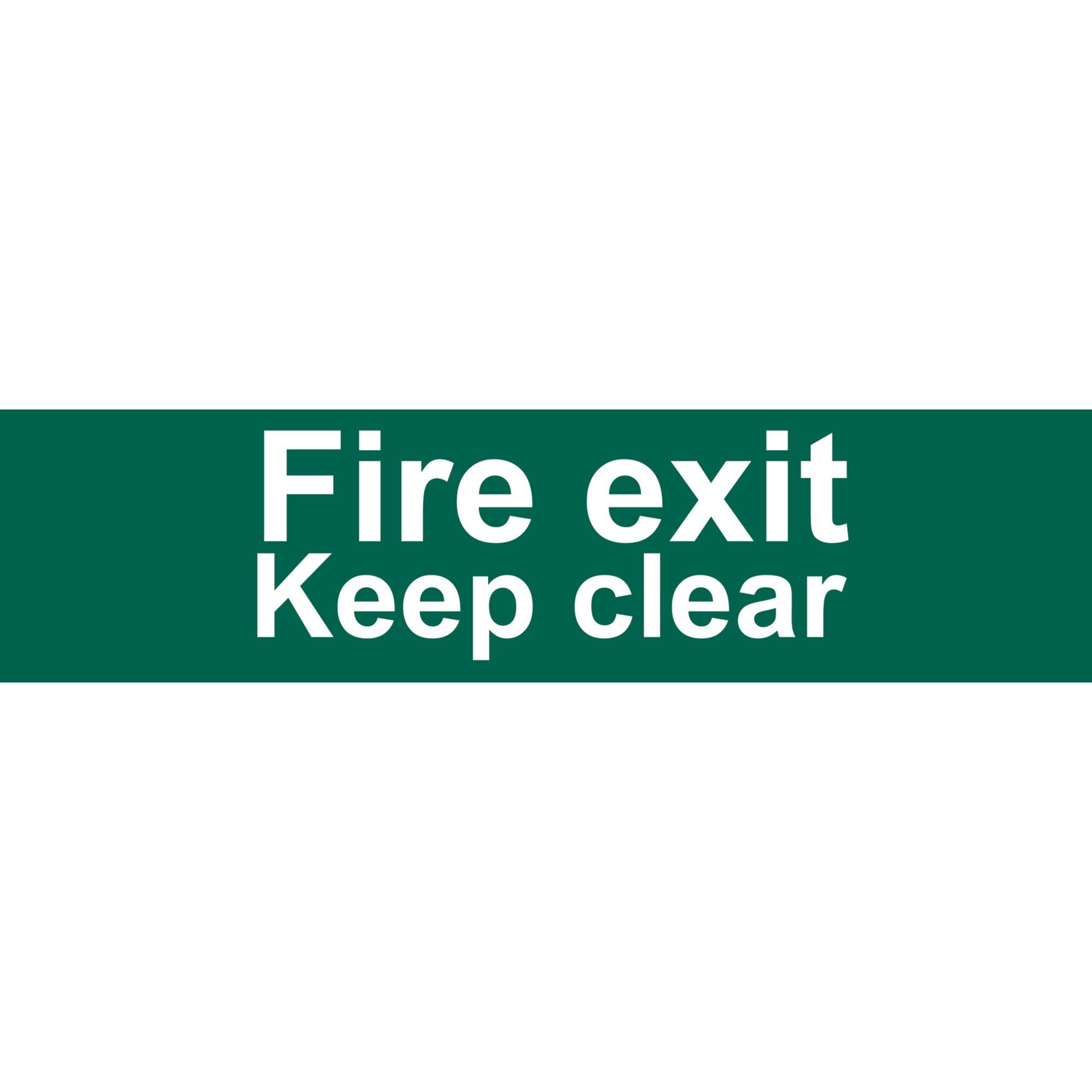 Fire-Exit-Keep-Clear'-Safety-Sign,-200-x-50mm