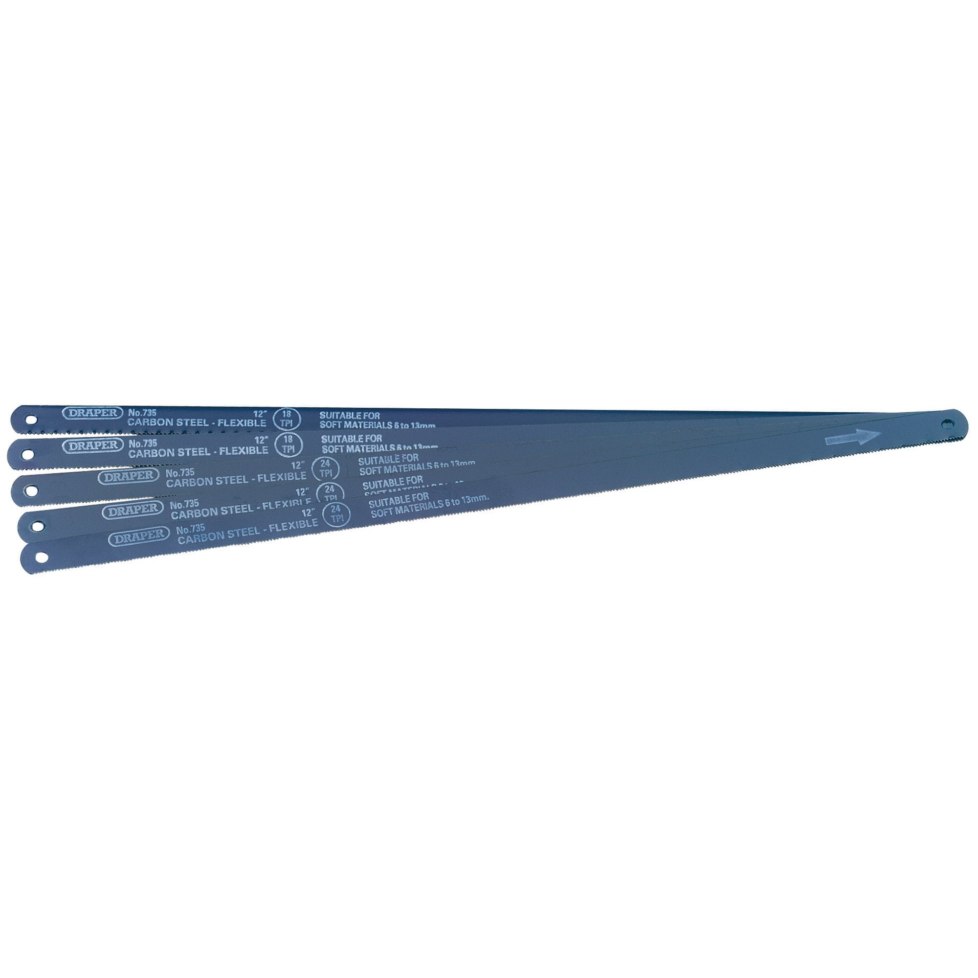 Assorted-Flexible-Carbon-Steel-Hacksaw-Blades,-300mm-(Pack-of-5)