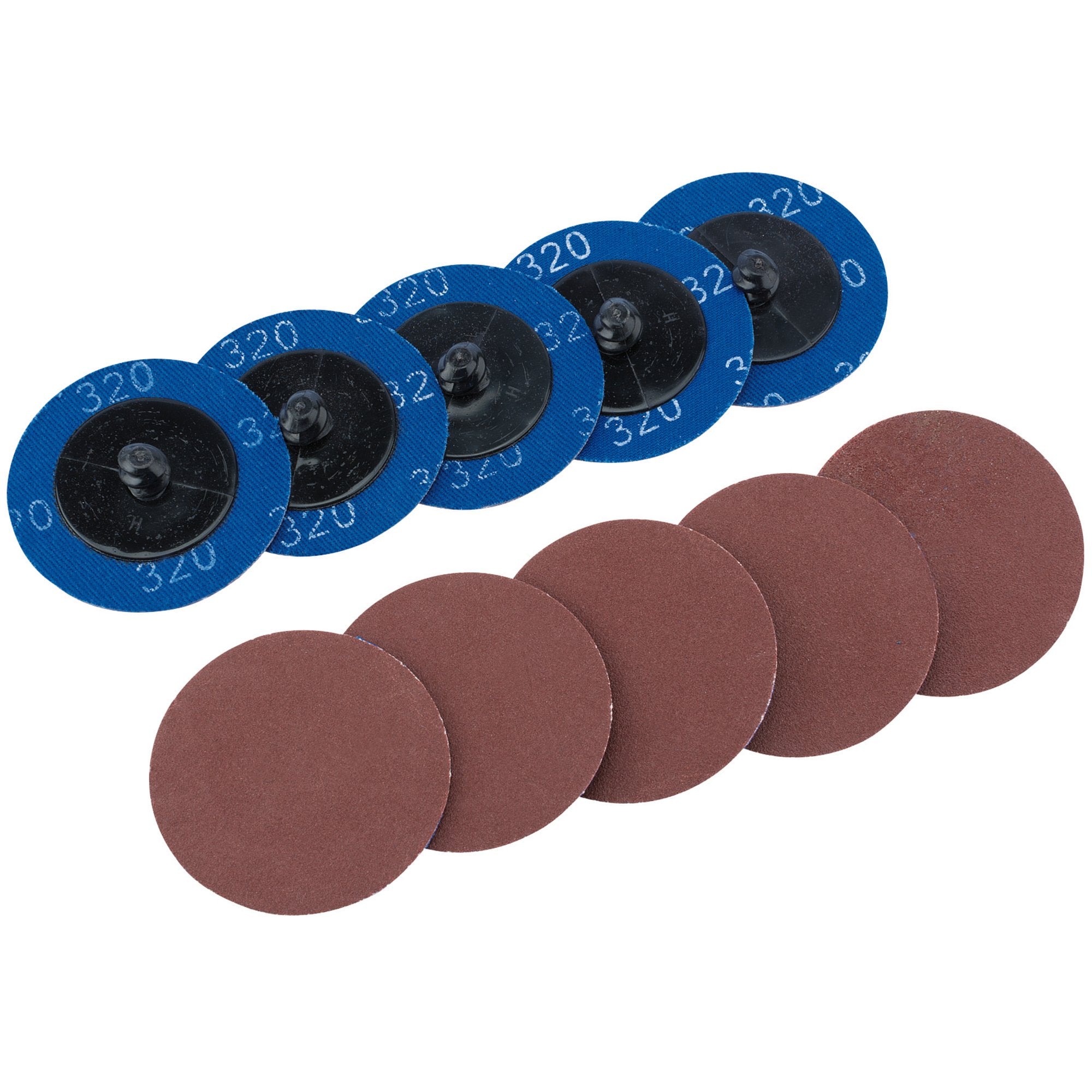 Aluminium-Oxide-Sanding-Discs,-50mm,-320-Grit-(Pack-of-10)