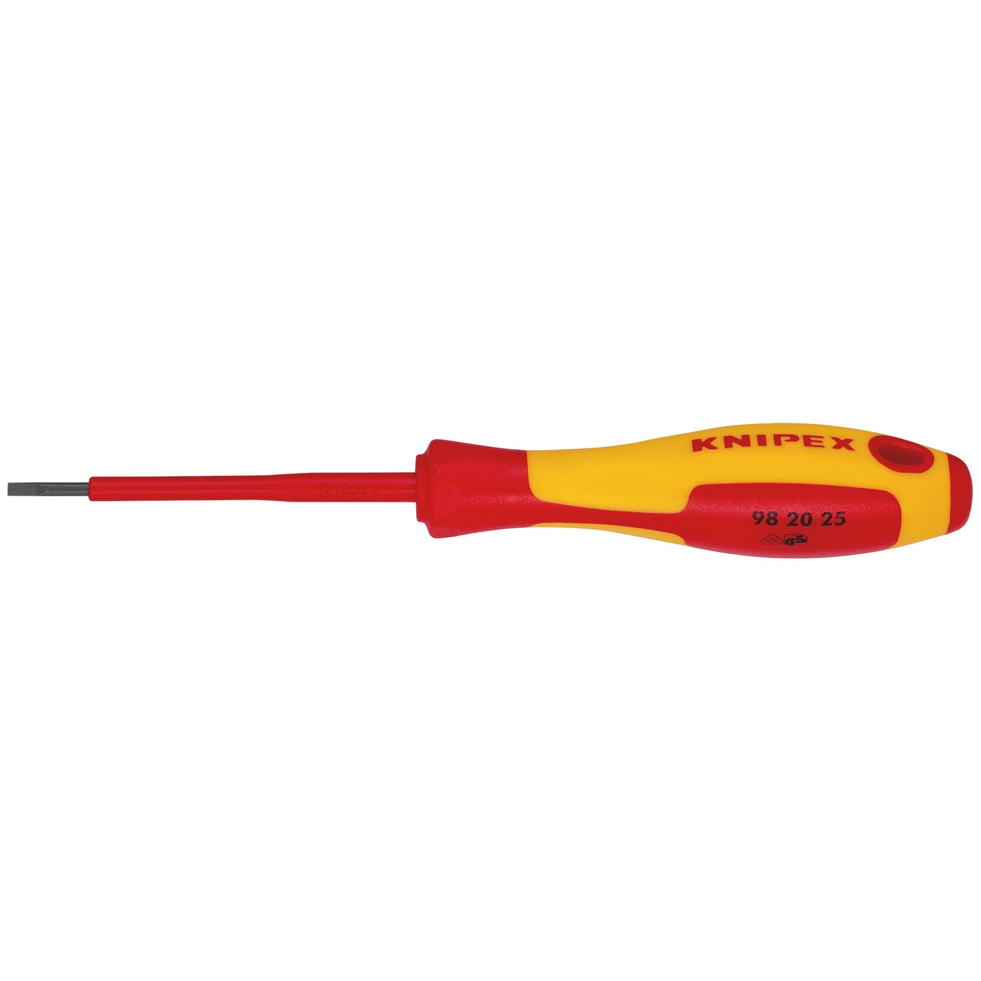 KNIPEX-98-20-25-VDE-Insulated-Slotted-Screwdriver,-2.5-x-75mm